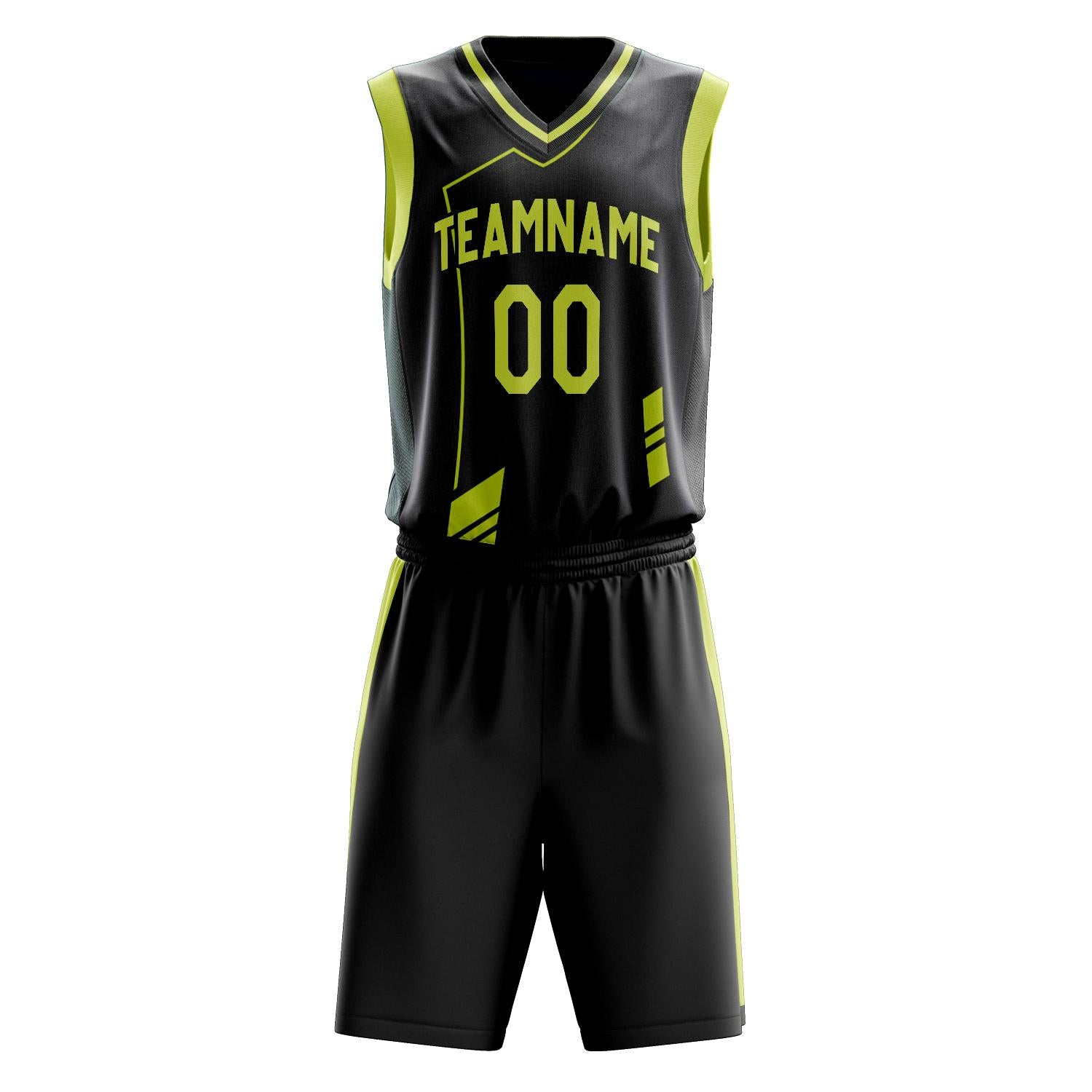 Custom Professional Black Neon Yellow Basketball Jersey Set