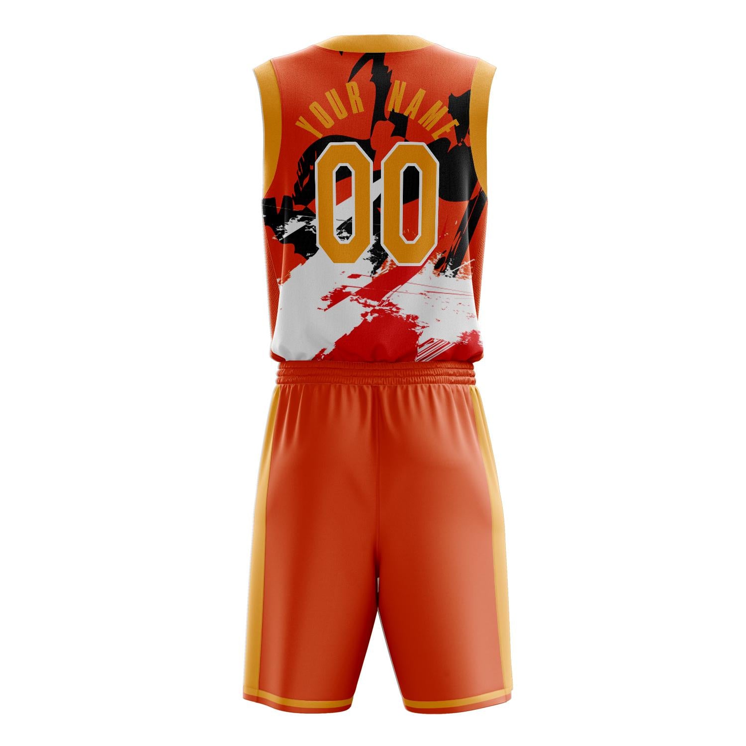 Benutzerdefiniertes Professionelles Orange Weiß Basketballtrikot-Set