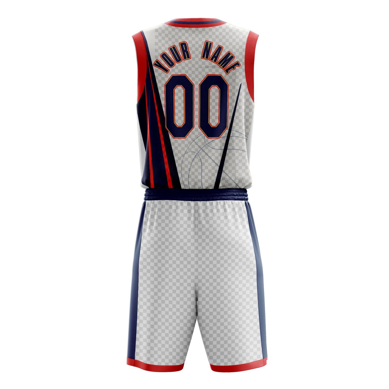 Custom Professional White Navy Blue Basketball Jersey Set