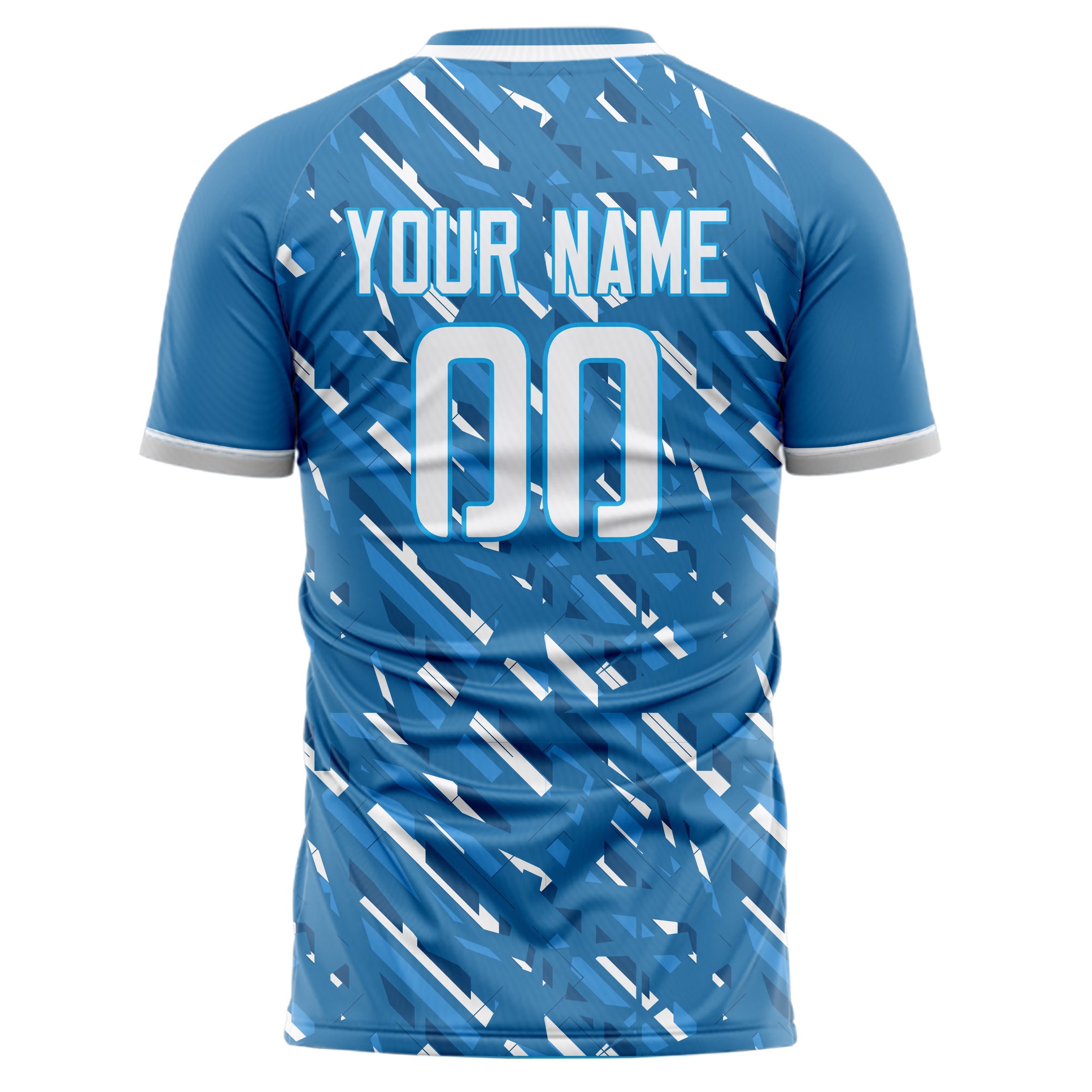 Custom Professional Blue White Lines Soccer Jersey