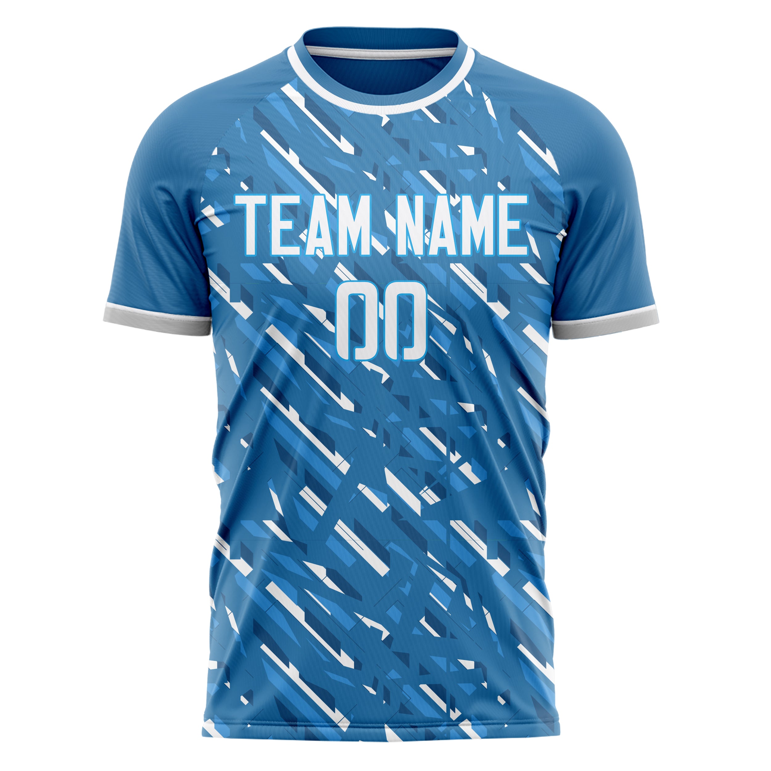 Custom Professional Blue White Lines Soccer Jersey