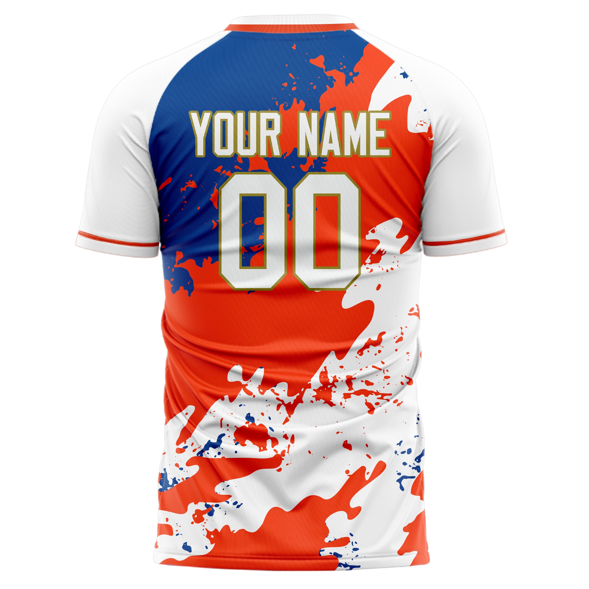 Custom Professional White Red Paint Splash Soccer Jersey