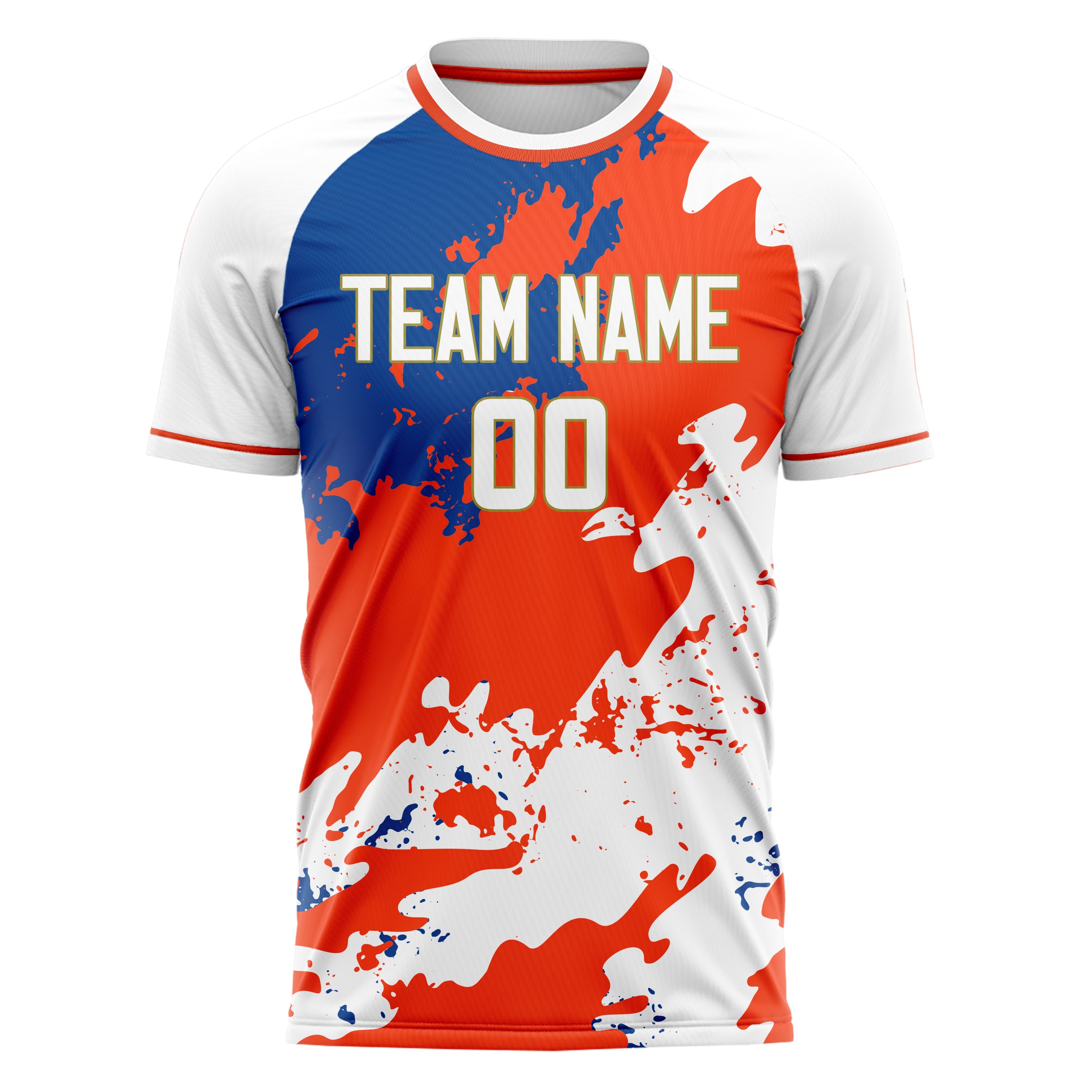 Custom Professional White Red Paint Splash Soccer Jersey