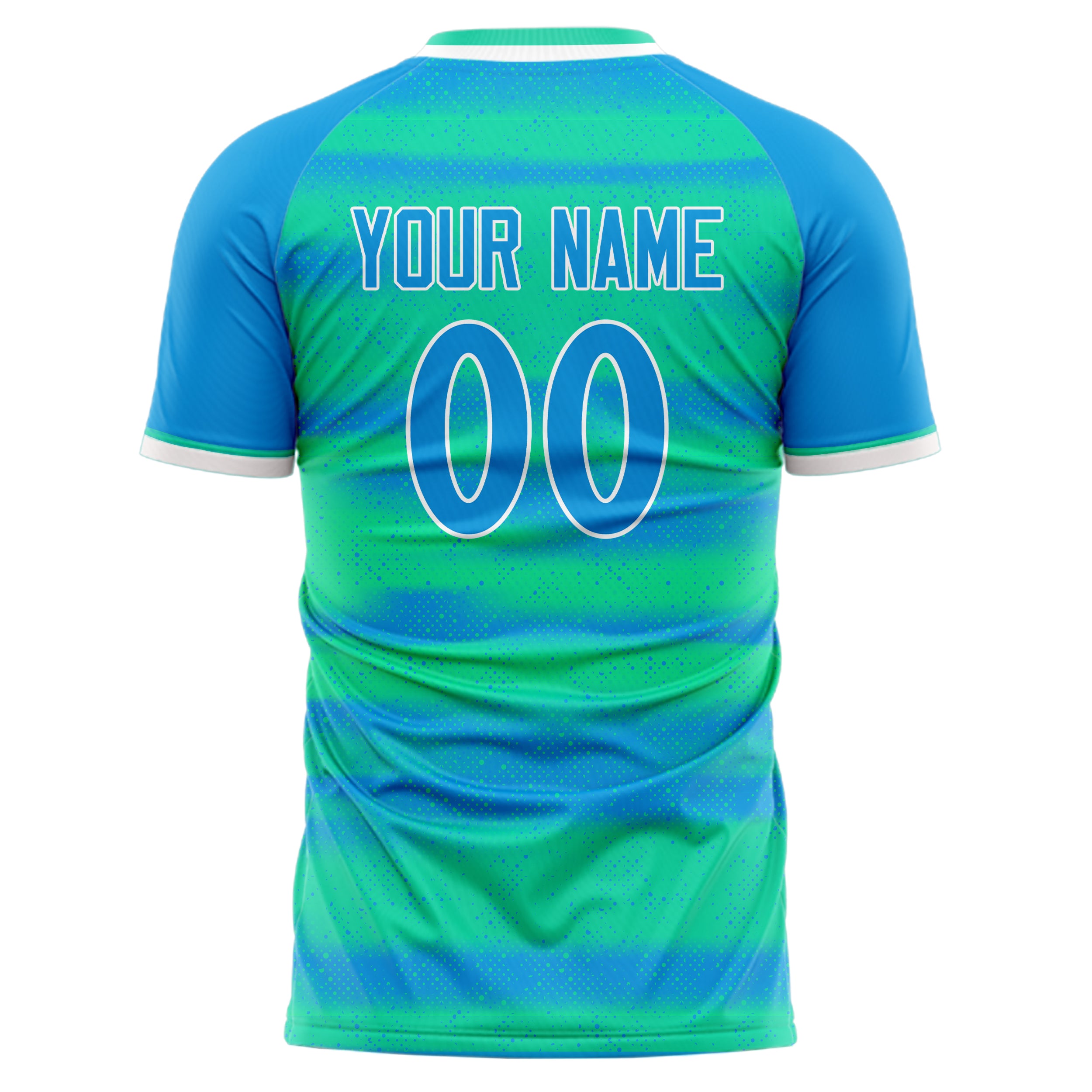 Custom Professional Blue Teal Stripes Soccer Jersey