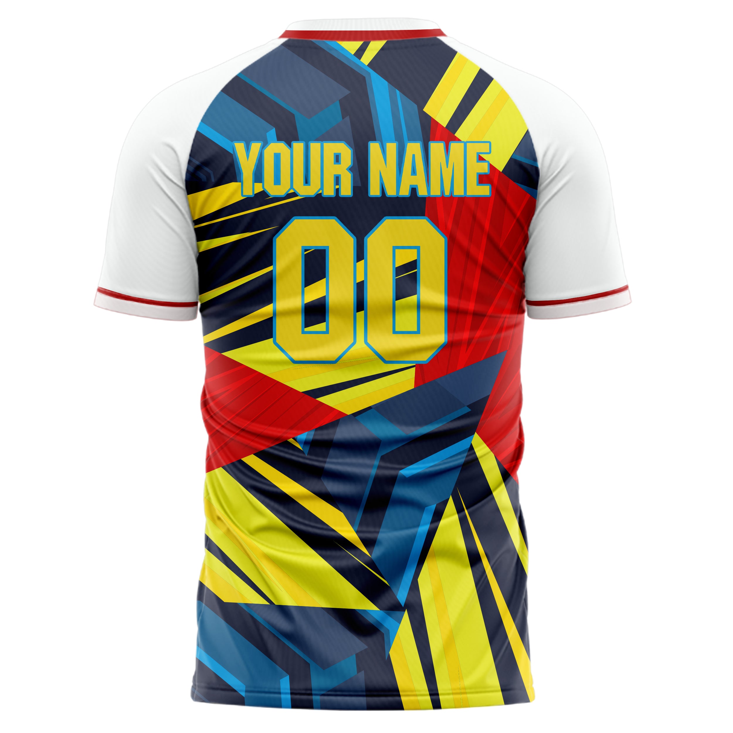 Custom Professional White Gold Geometric Soccer Jersey