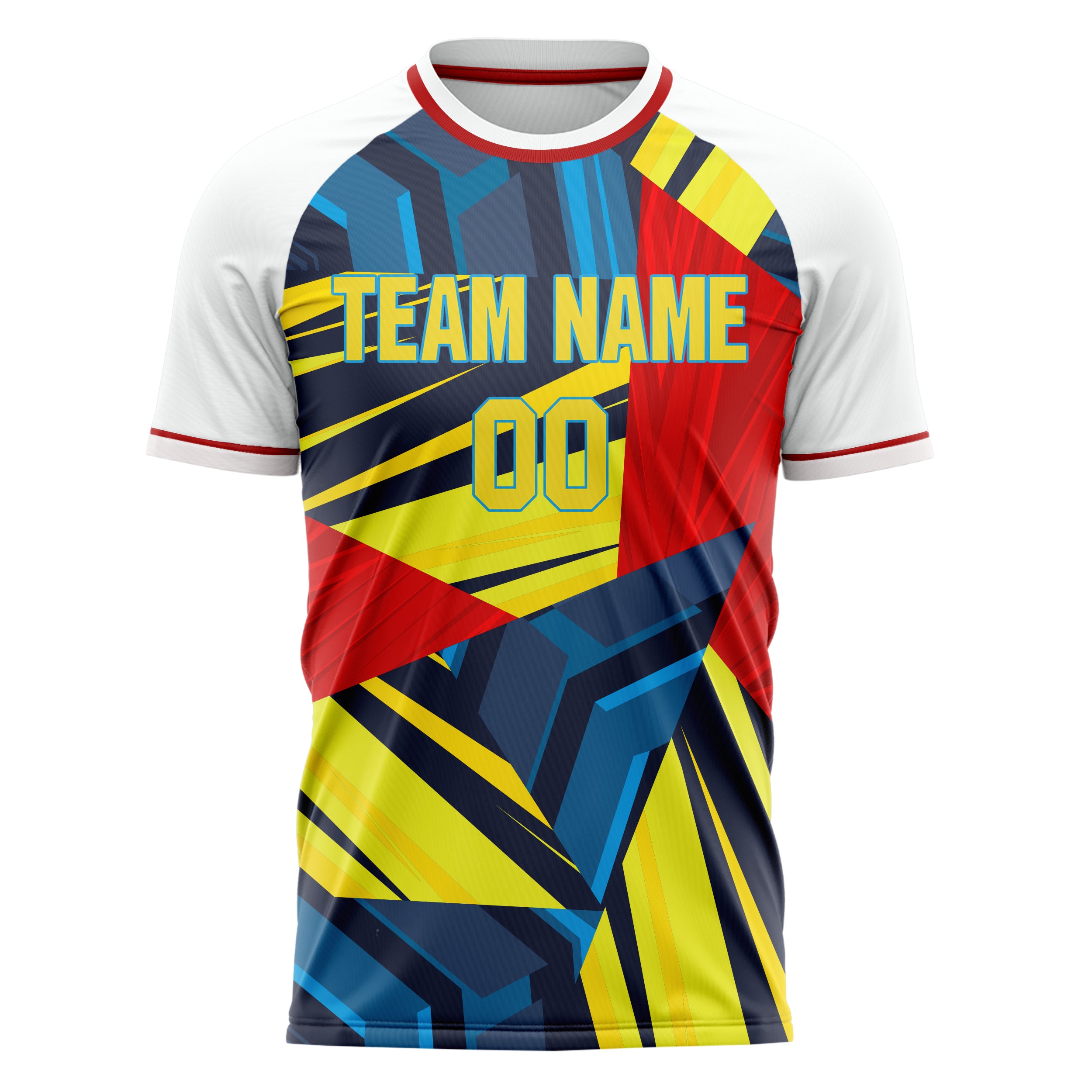 Custom Professional White Gold Geometric Soccer Jersey