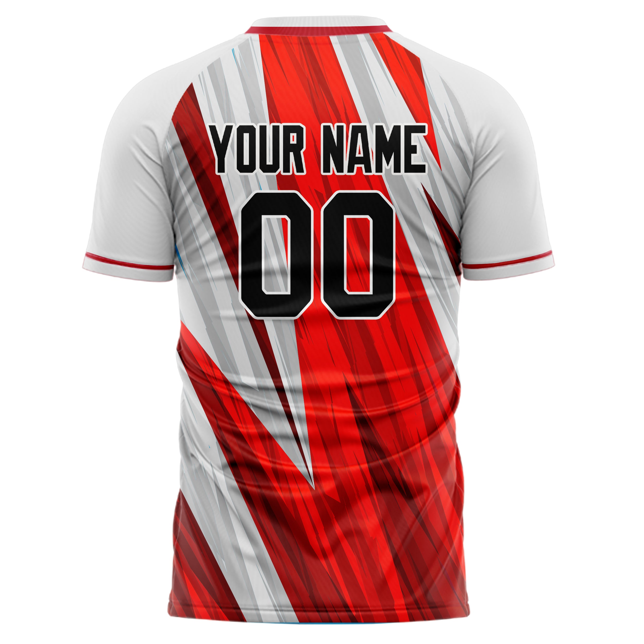 Custom Professional White Red Stripes Soccer Jersey