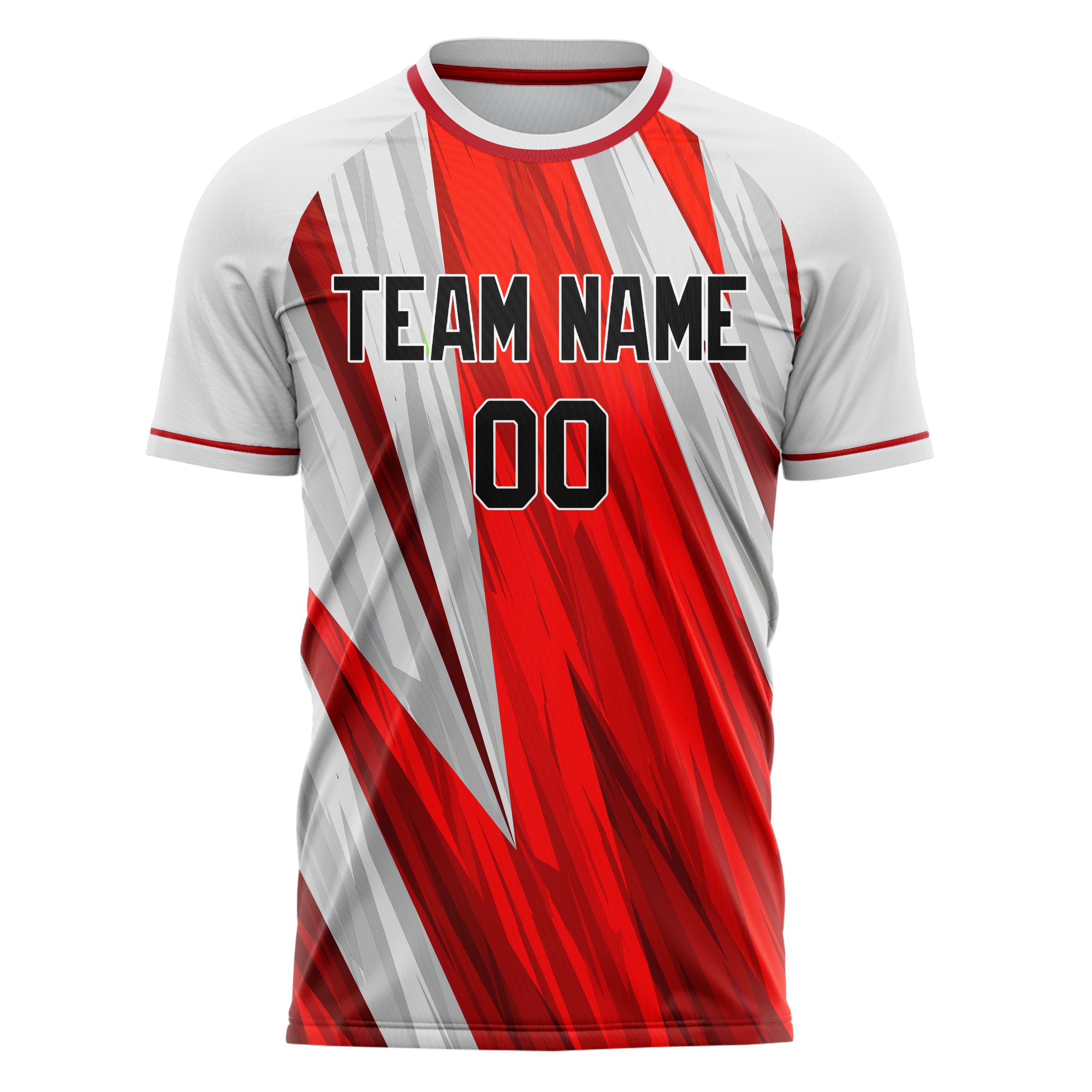 Custom Professional White Red Stripes Soccer Jersey