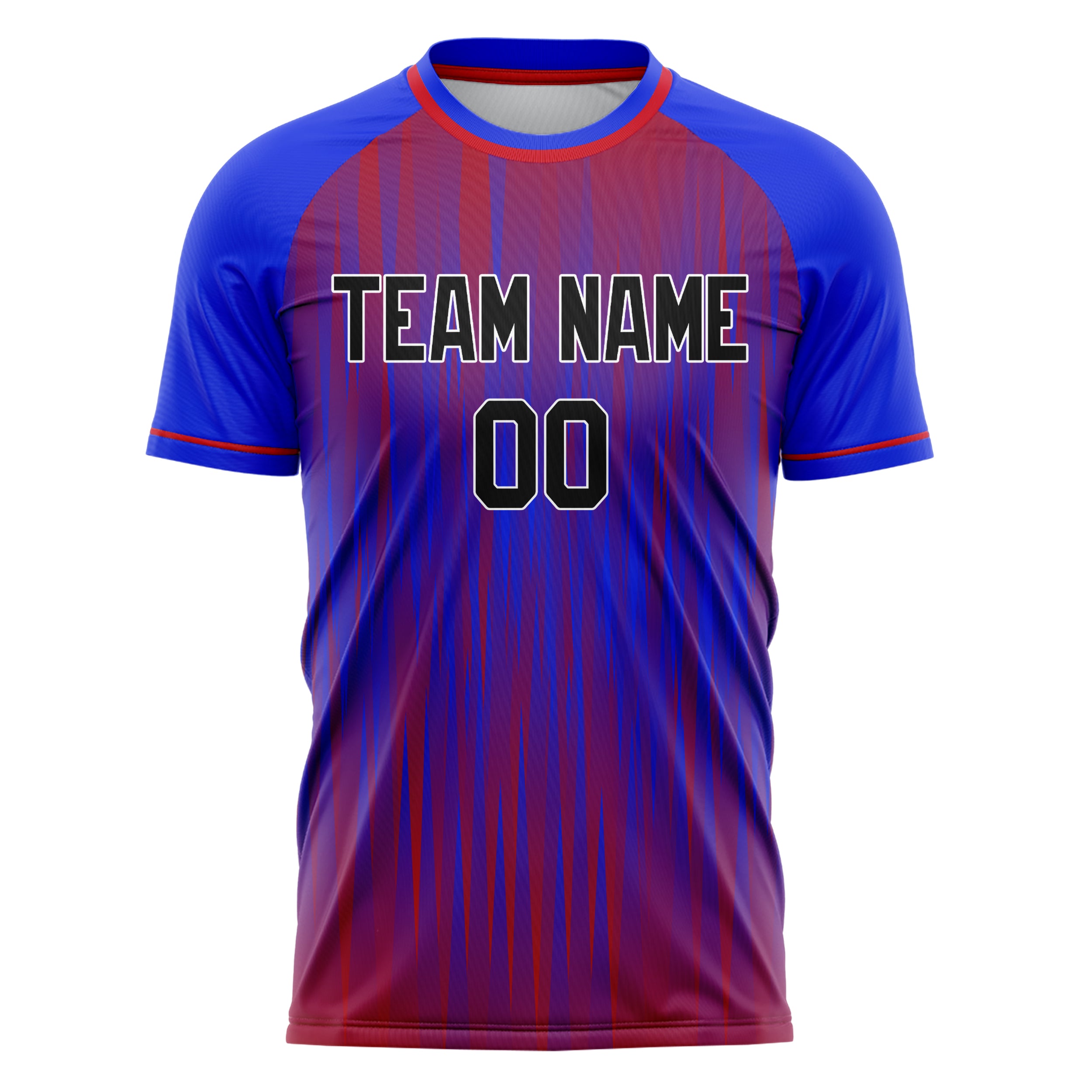Custom Professional Blue Red Stripes Soccer Jersey