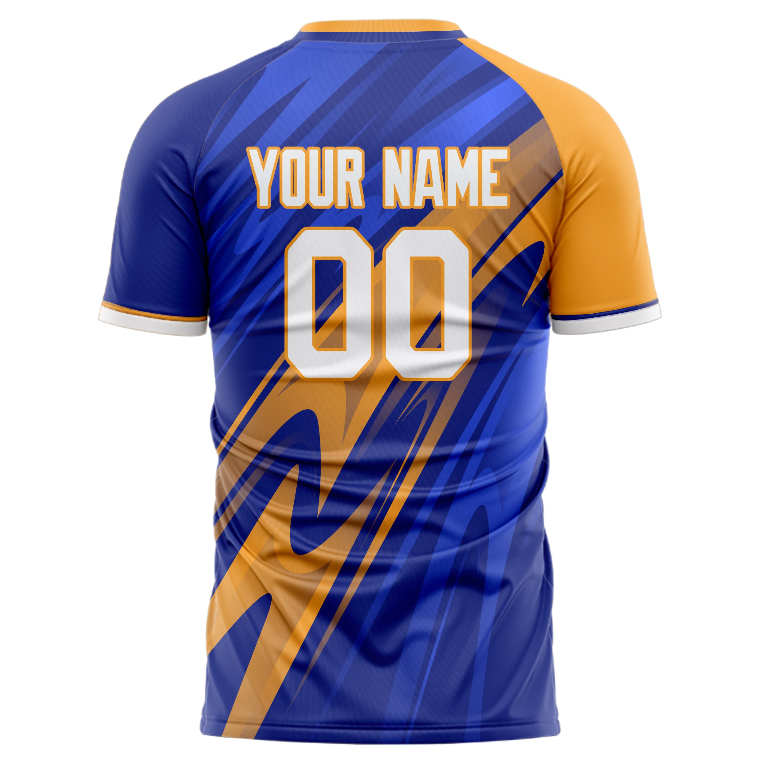 Custom Professional Blue Orange Waves Soccer Jersey