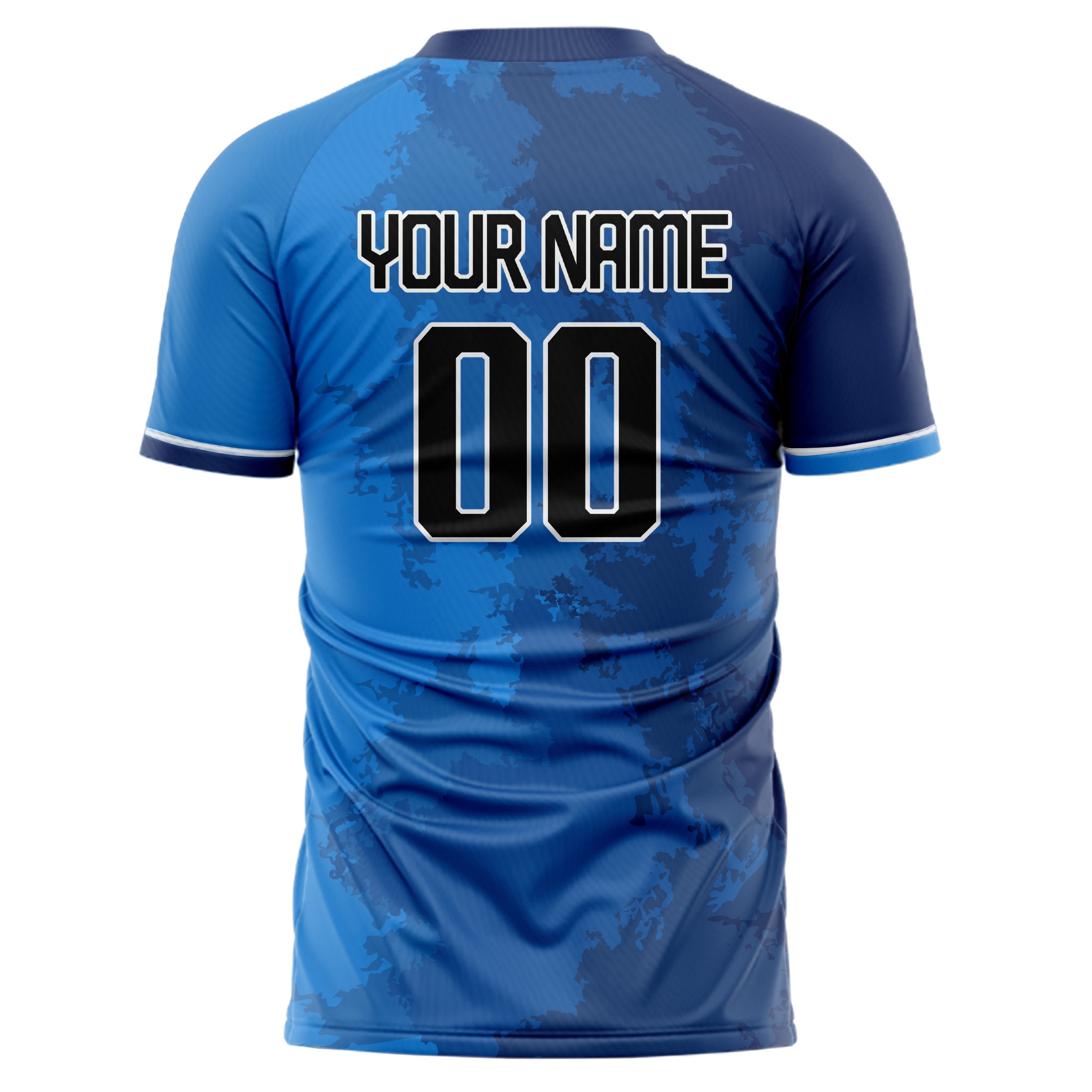 Custom Professional Blue Black Stripes Soccer Jersey