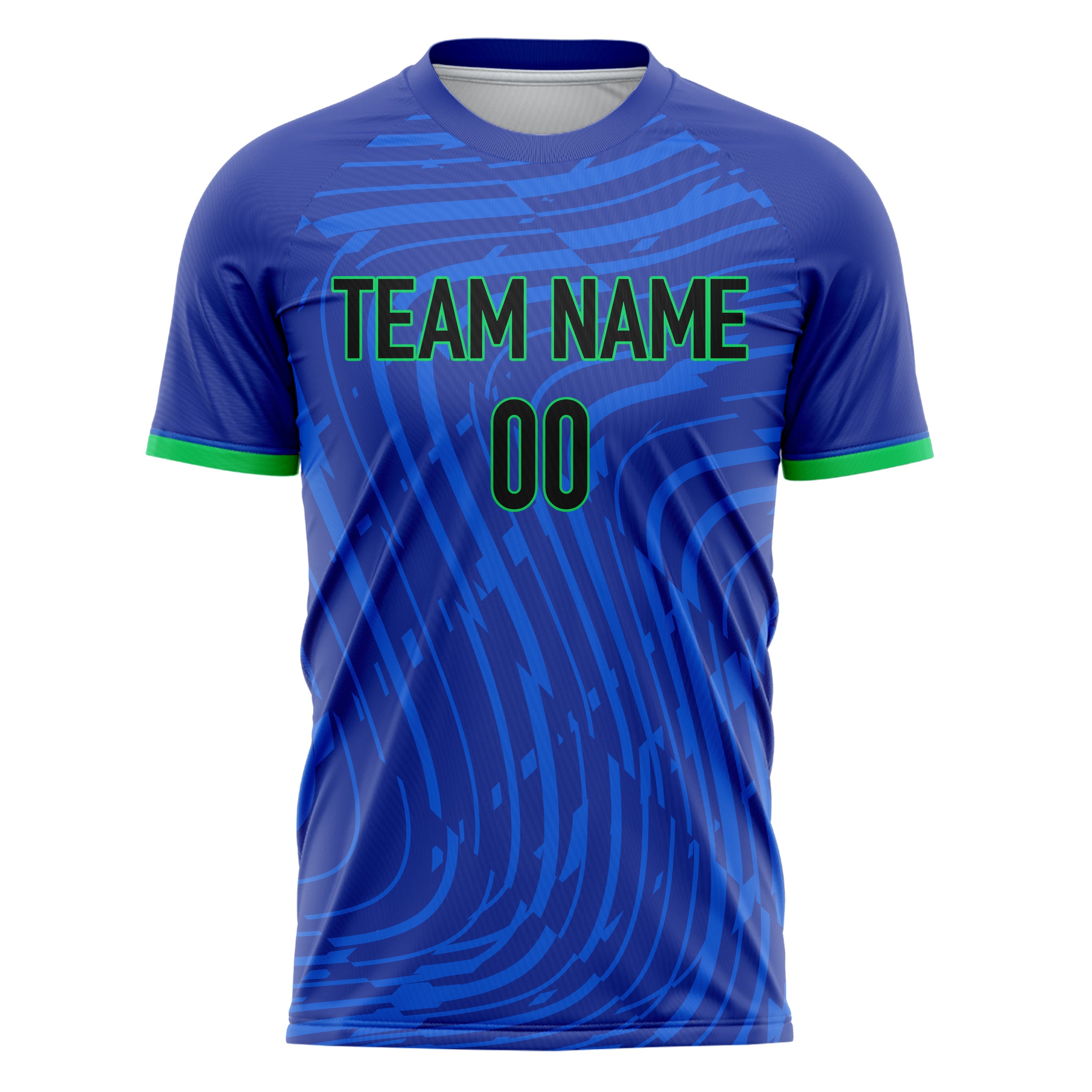 Custom Professional Blue Teal Lines Soccer Jersey