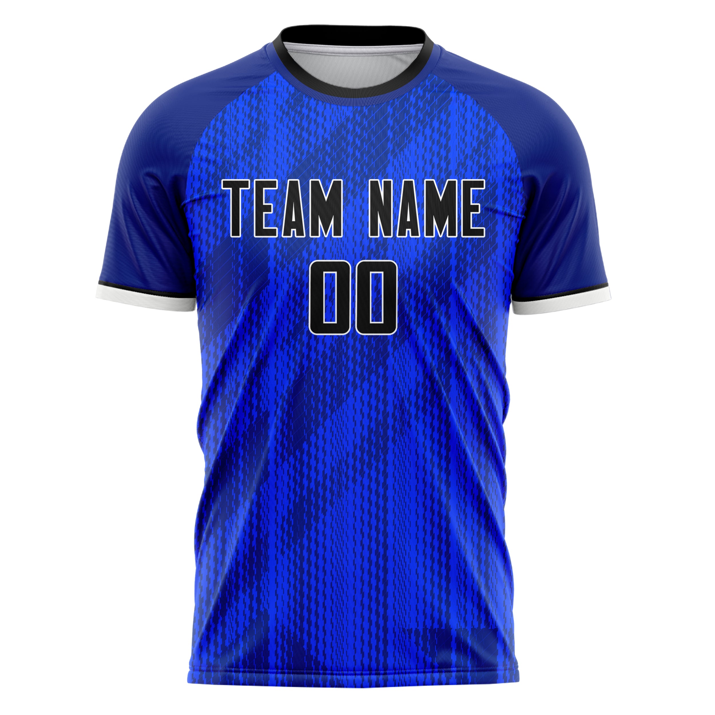 Custom Professional Blue Navy Blue Leopard Soccer Jersey
