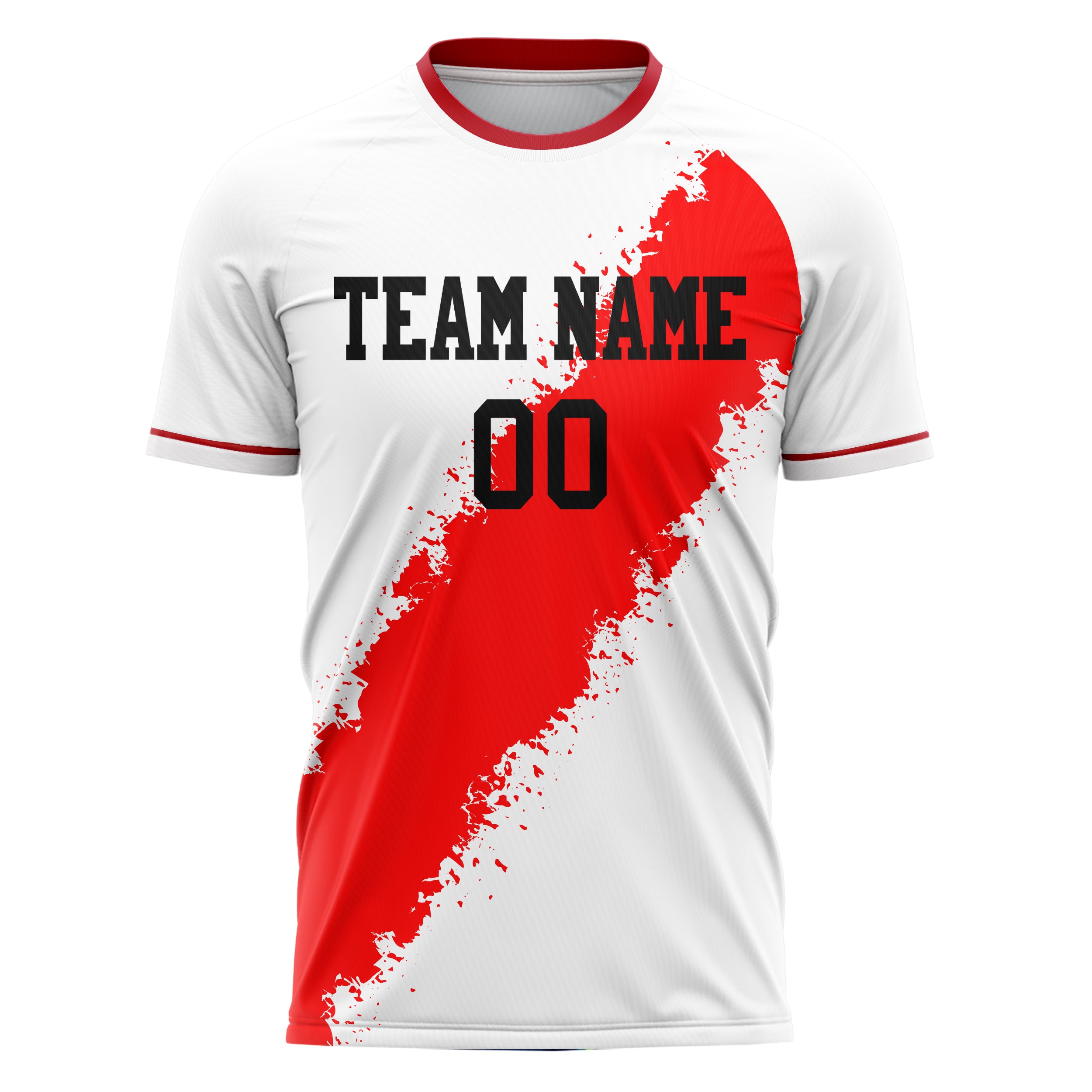 Custom Professional White Red Stripes Soccer Jersey