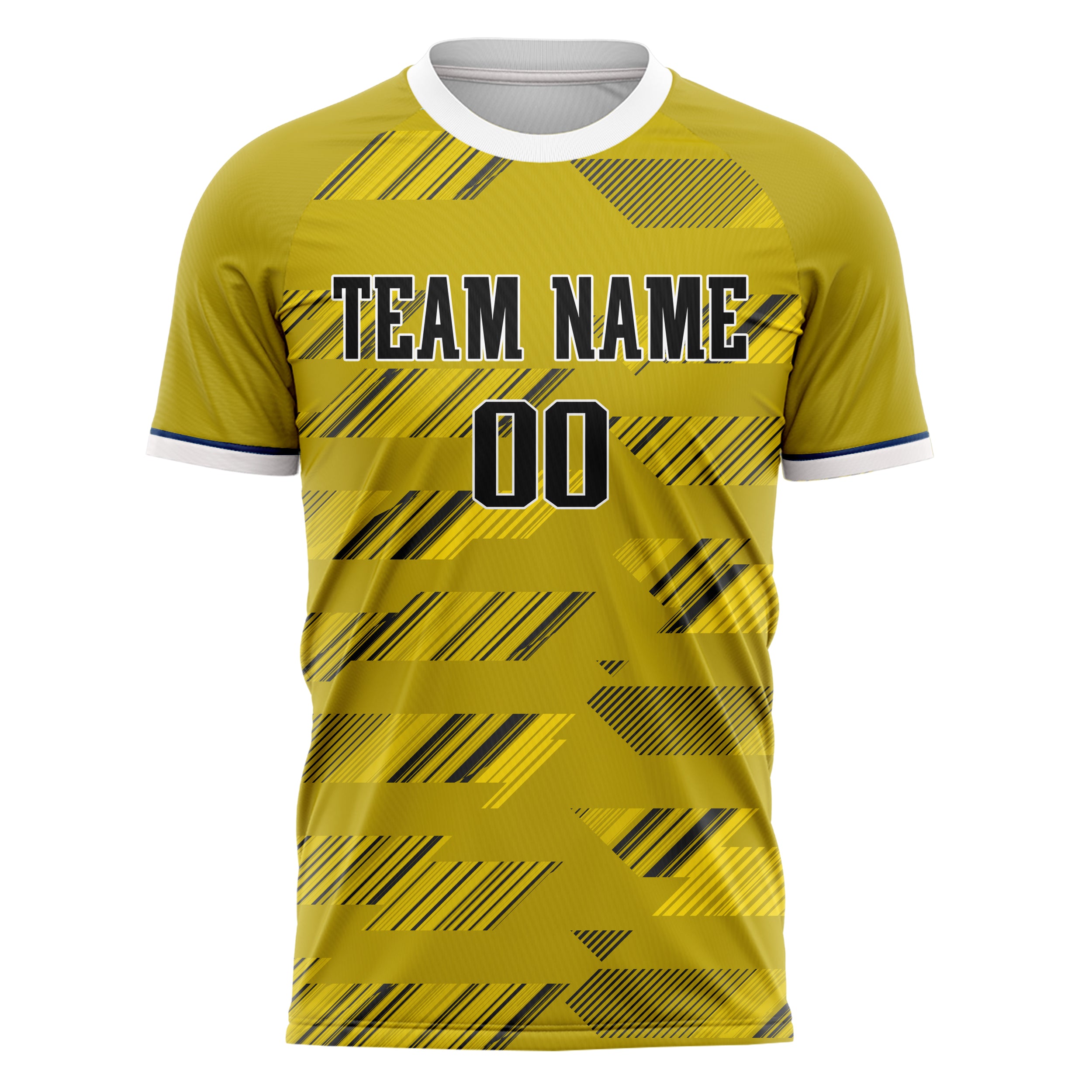 Custom Professional Old Gold Black Geometric Soccer Jersey