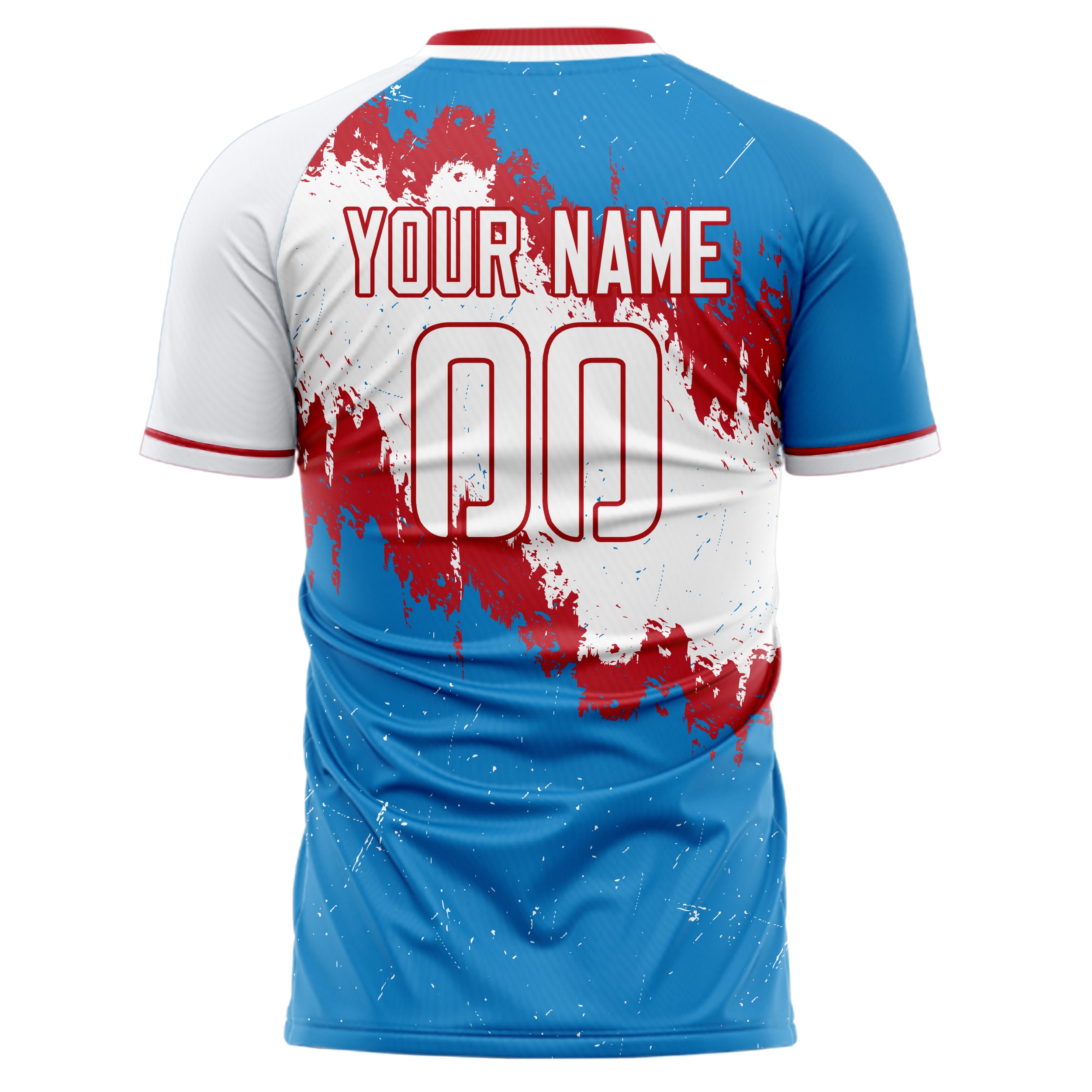 Custom Professional Blue White Splatter Soccer Jersey