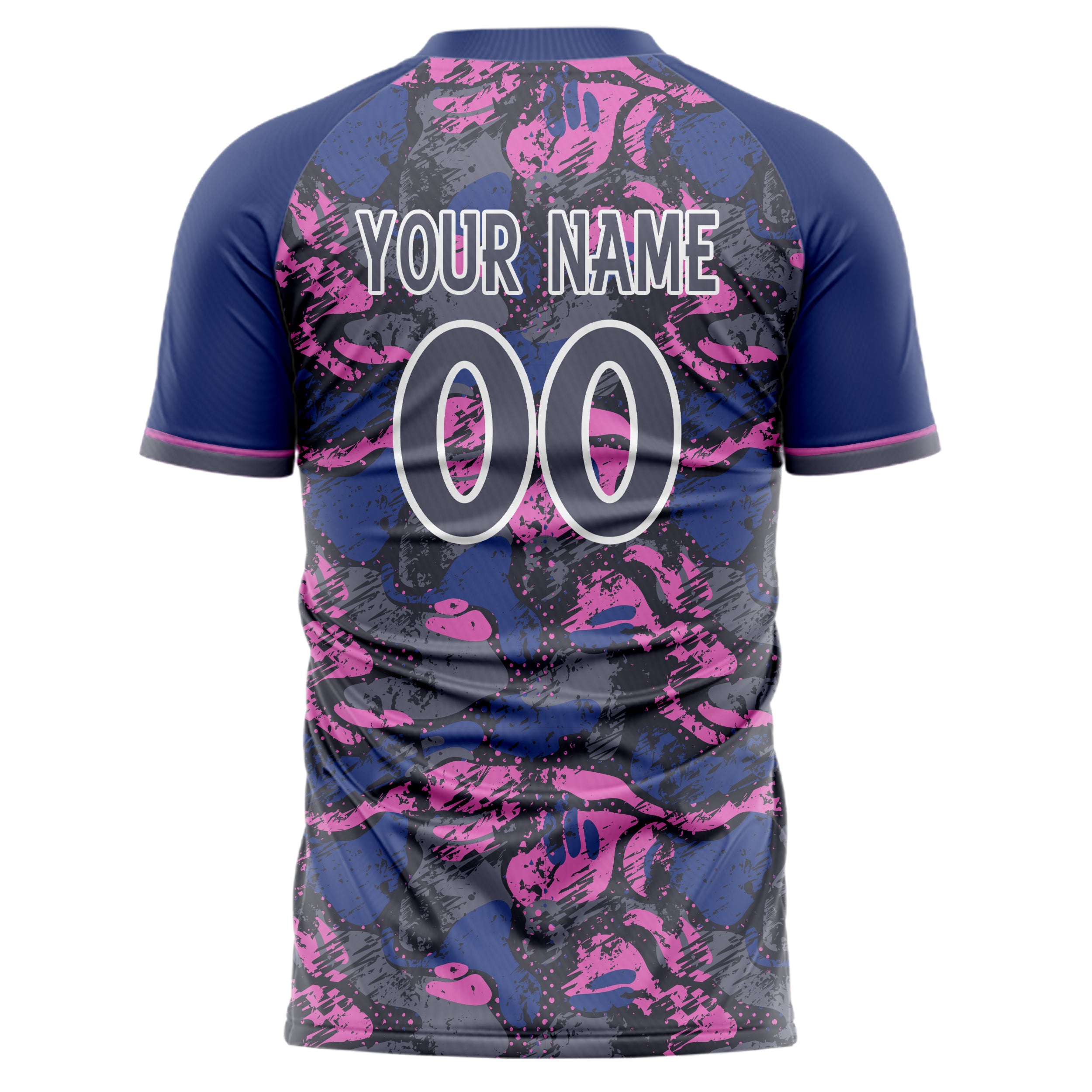 Custom Professional Navy Blue Grey Graffiti Soccer Jersey