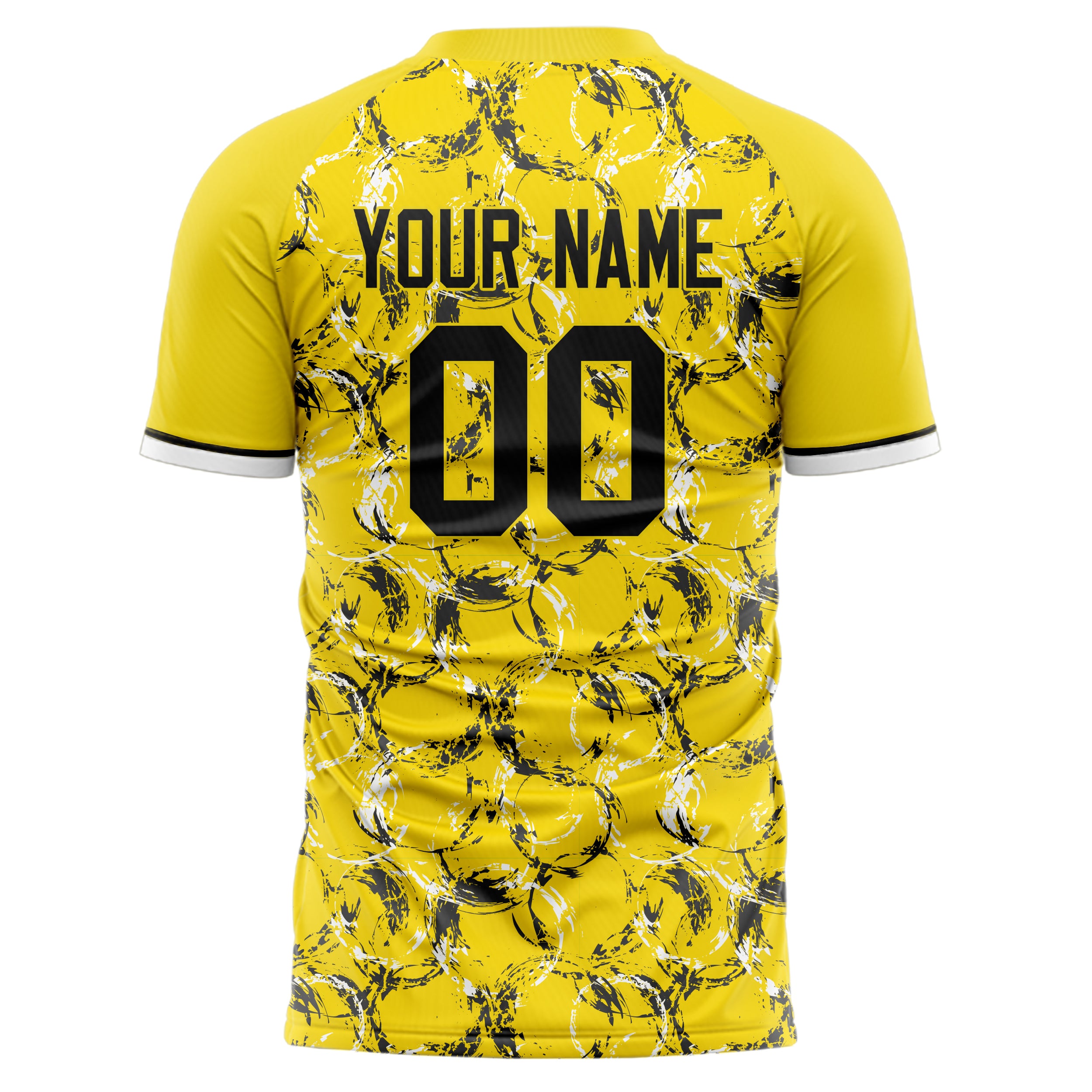 Benutzerdefiniertes Professionelles Gelb Schwarz Kreis-Design Fußballtrikot