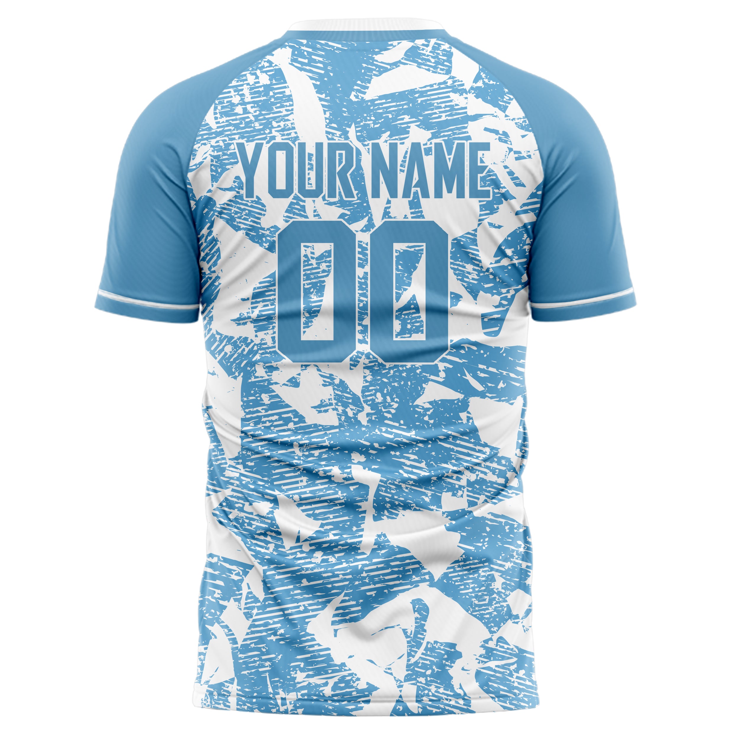 Custom Professional Light Blue White Ripped Soccer Jersey