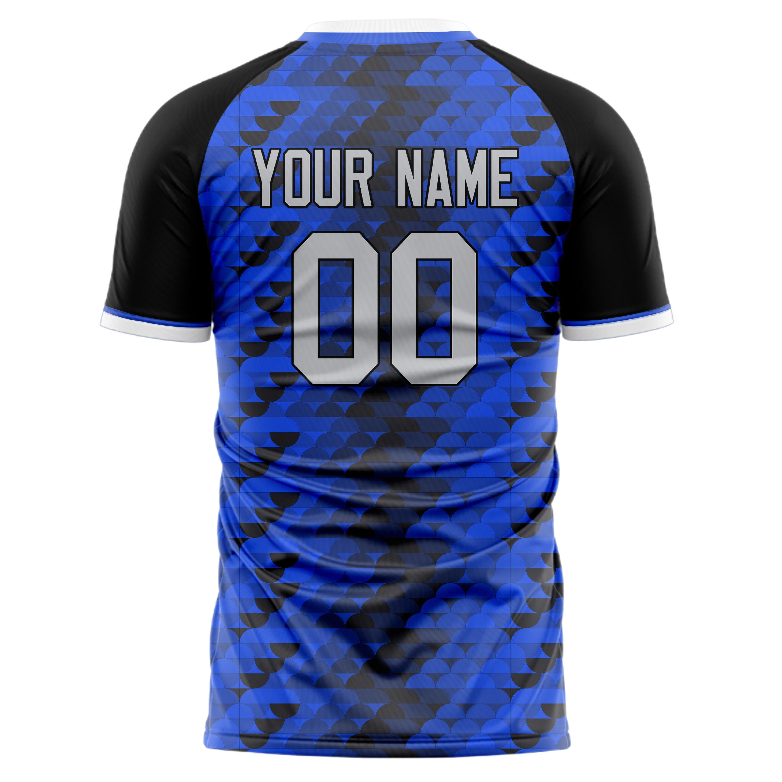 Custom Professional Blue Black Scales Soccer Jersey
