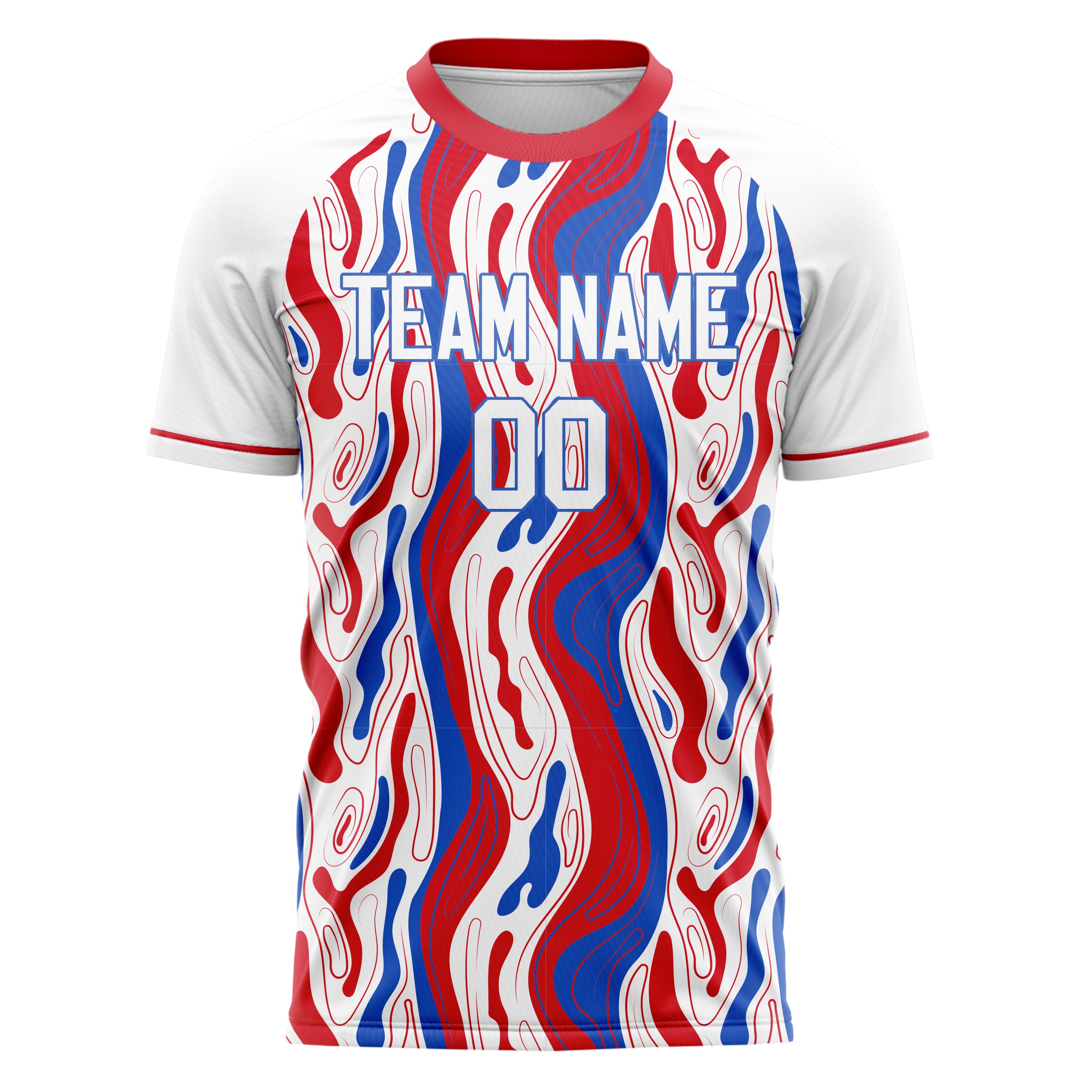 Custom Professional White Red Ripped Soccer Jersey