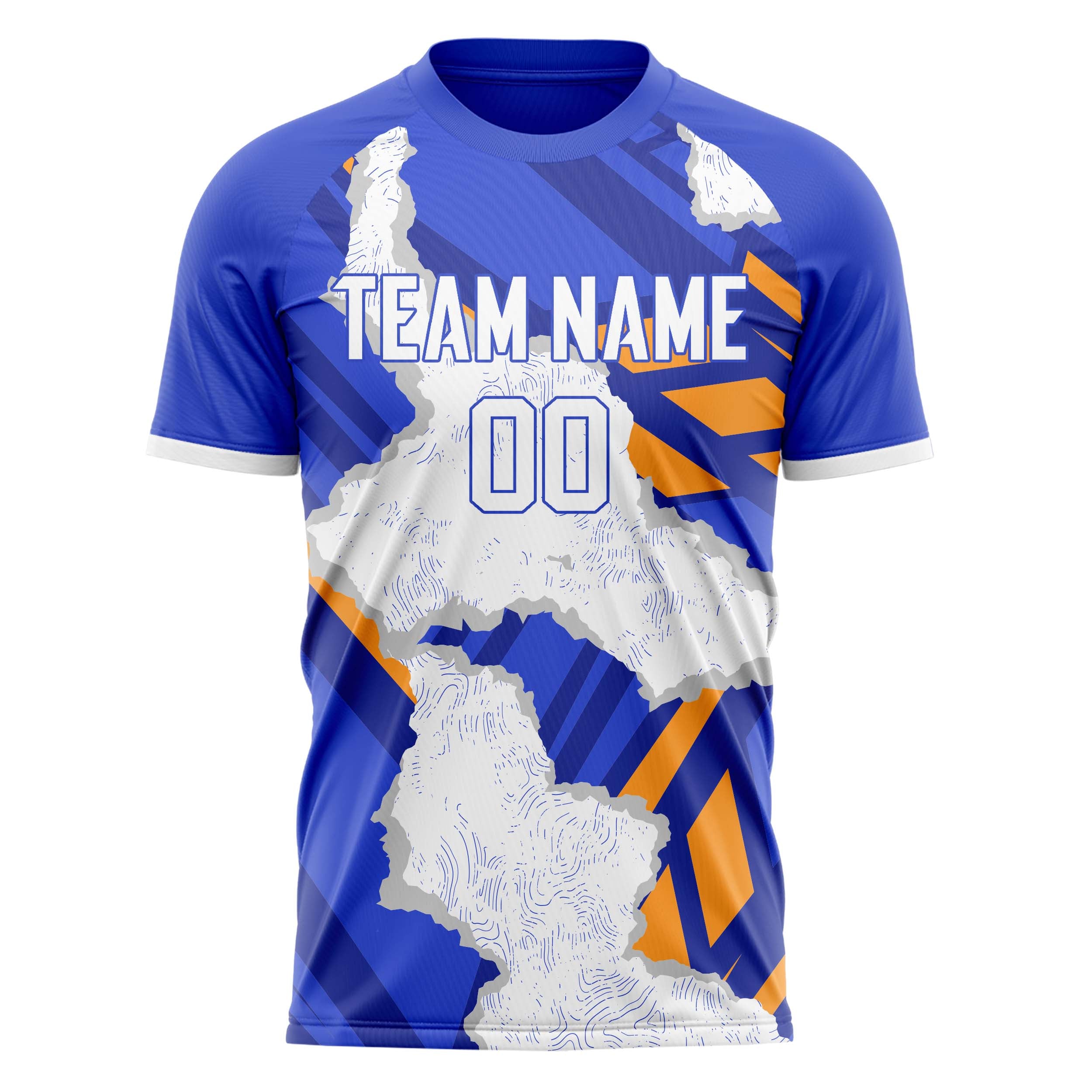 Custom Professional White Blue Cards Soccer Jersey