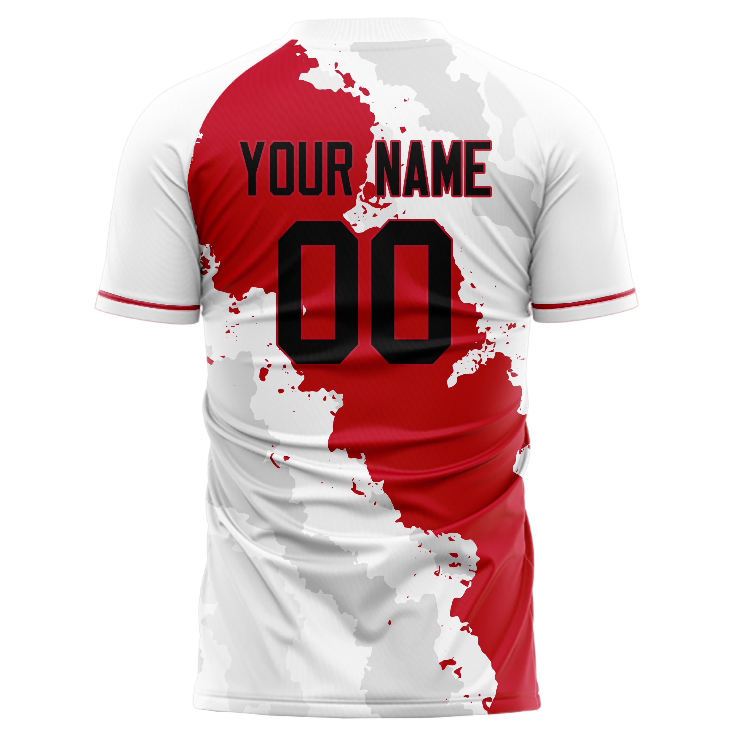 Custom Professional White Red Maps Soccer Jersey
