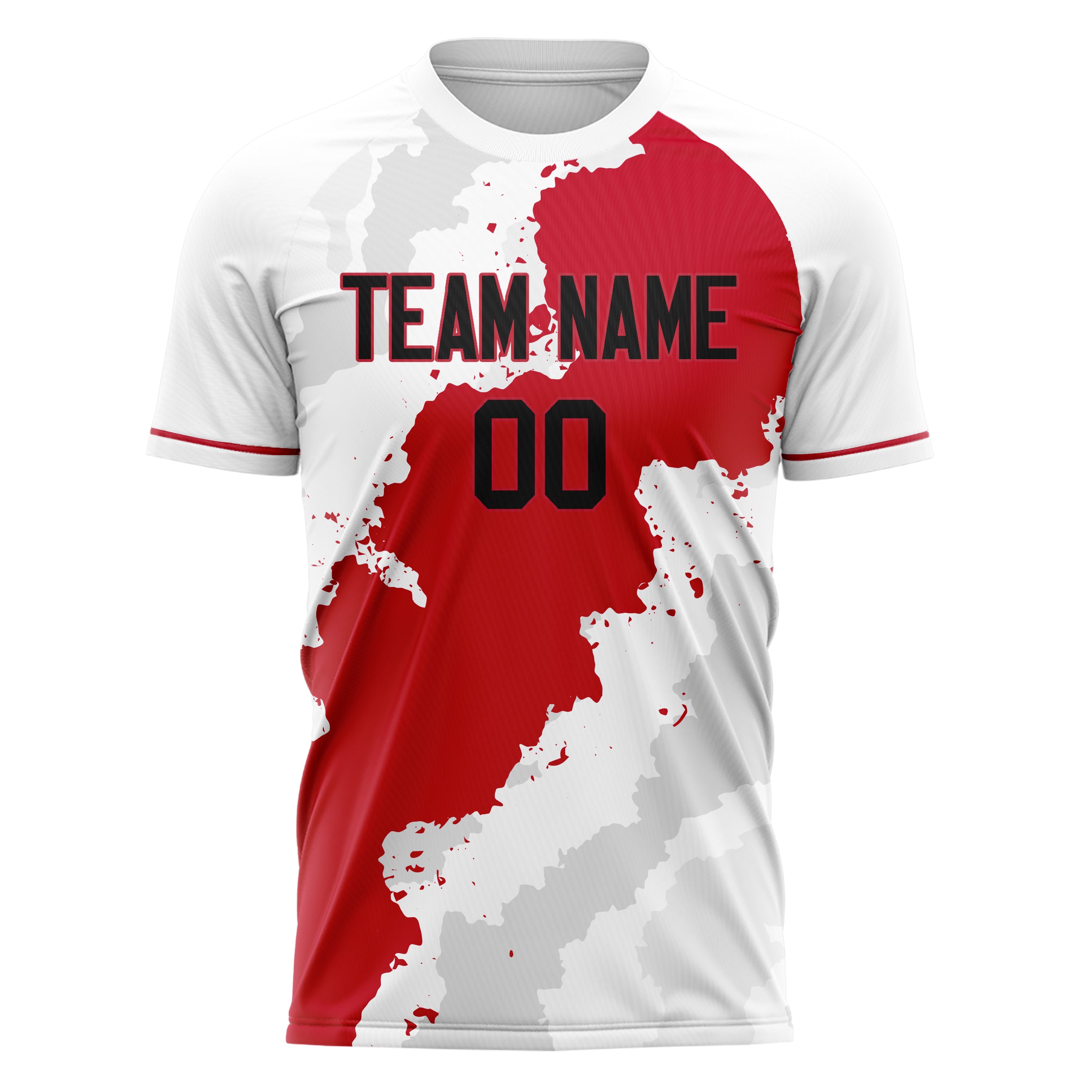 Custom Professional White Red Maps Soccer Jersey