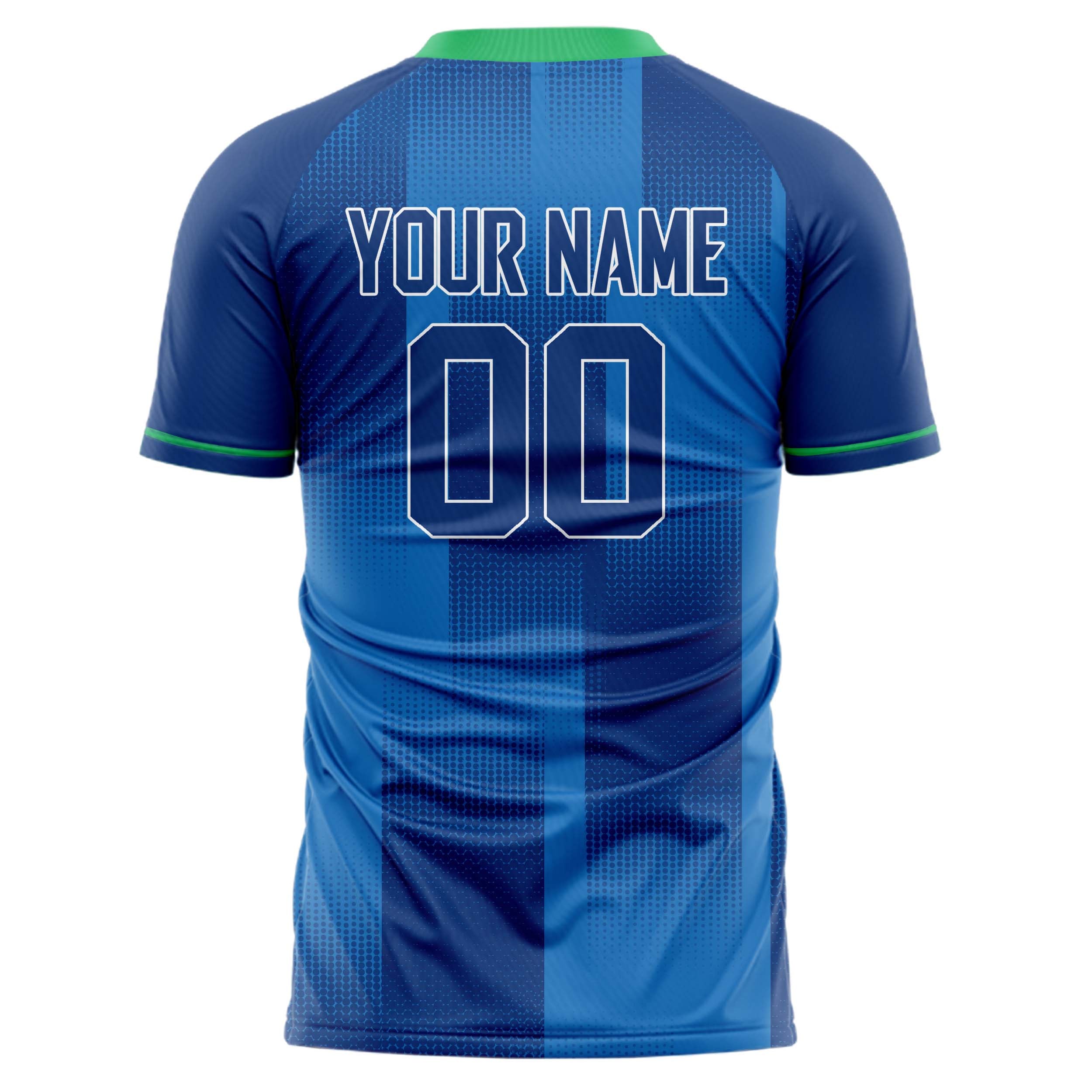 Custom Professional Blue Green Stripes Soccer Jersey