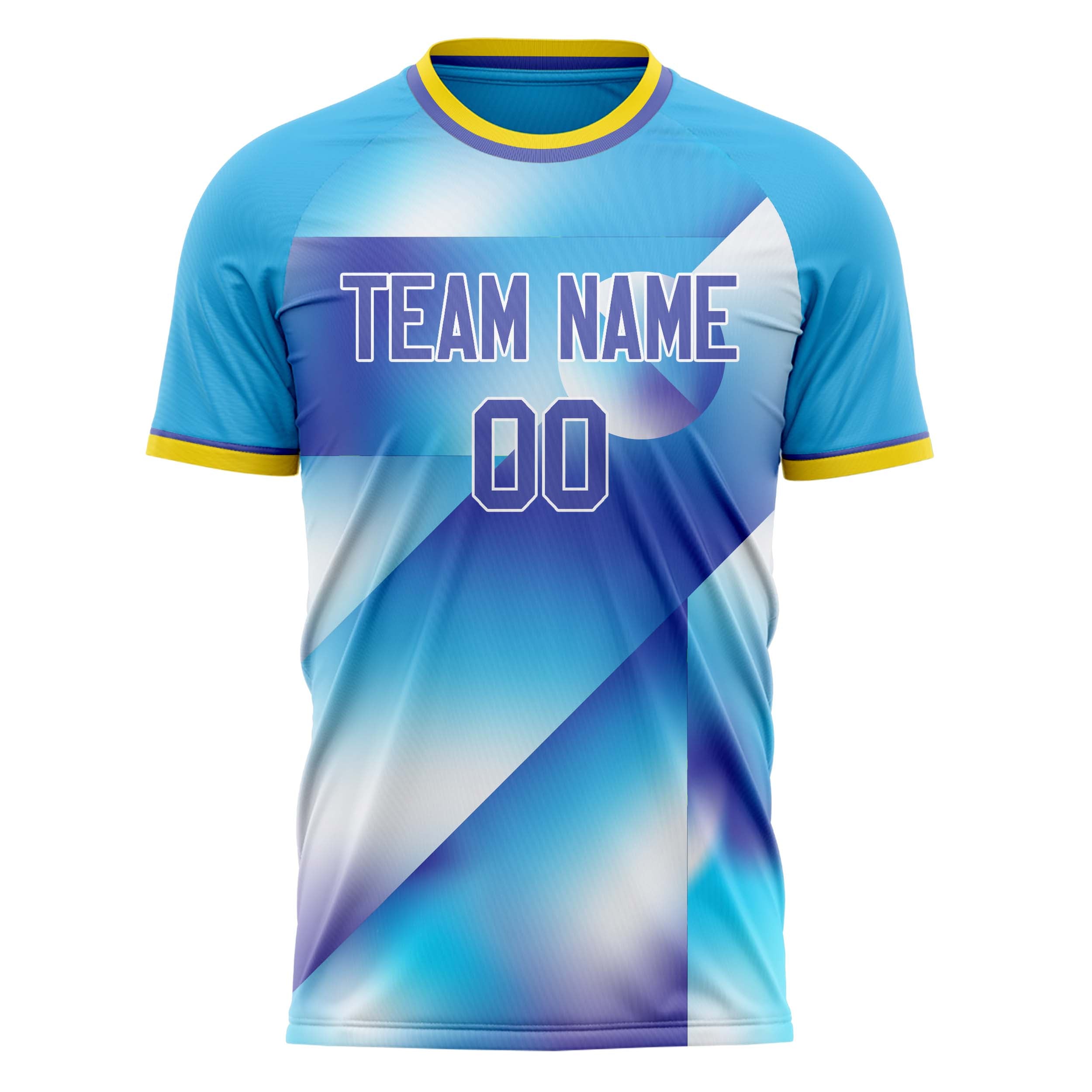 Custom Professional Light Blue Purple Gradient Soccer Jersey