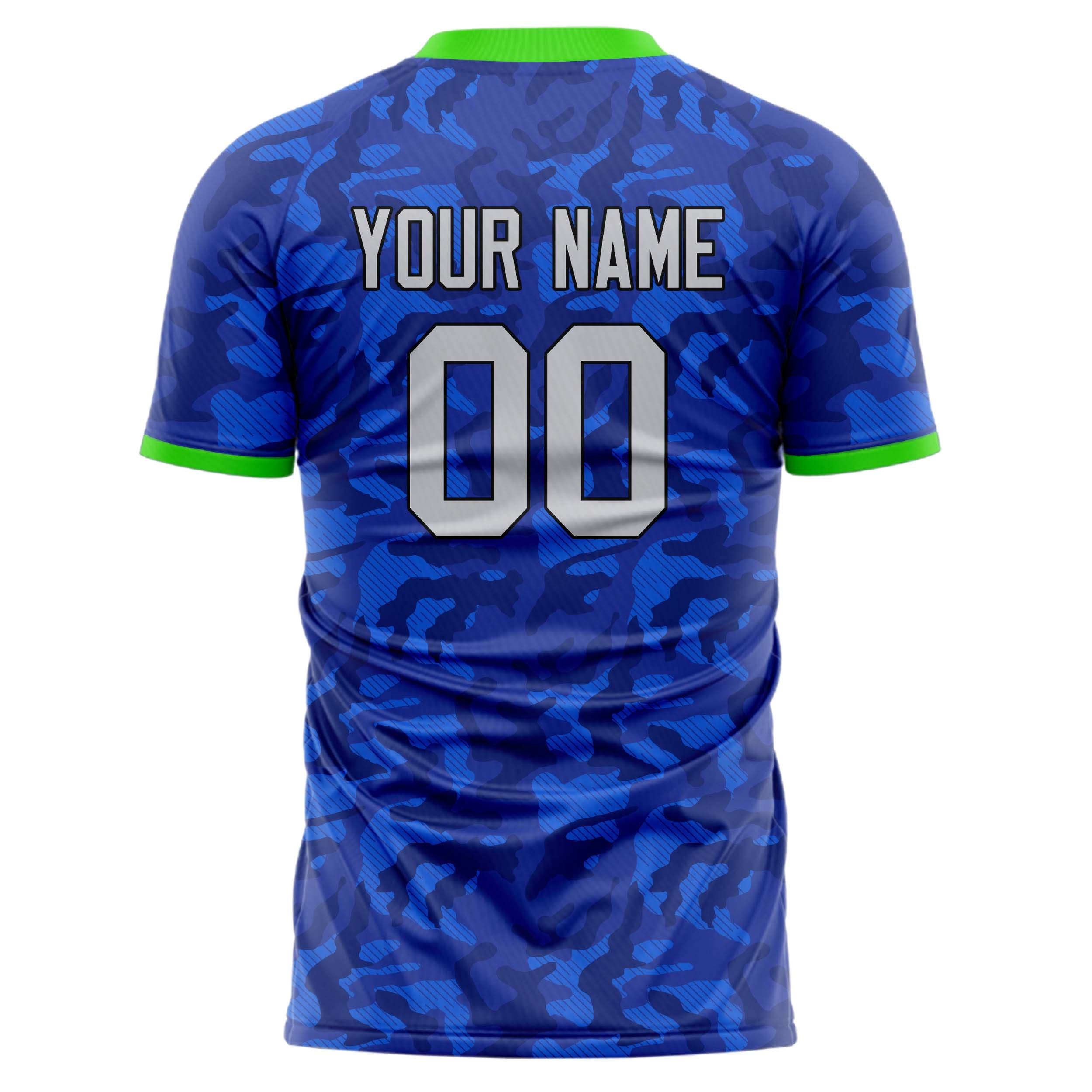 Custom Professional Blue Grey Camo Soccer Jersey