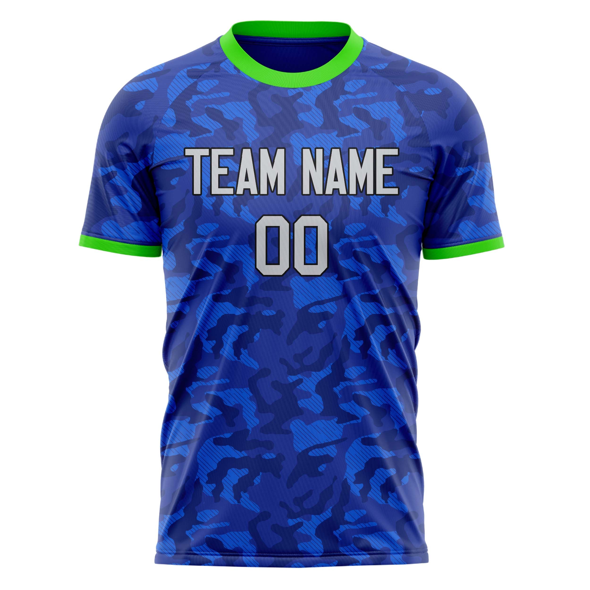 Custom Professional Blue Grey Camo Soccer Jersey
