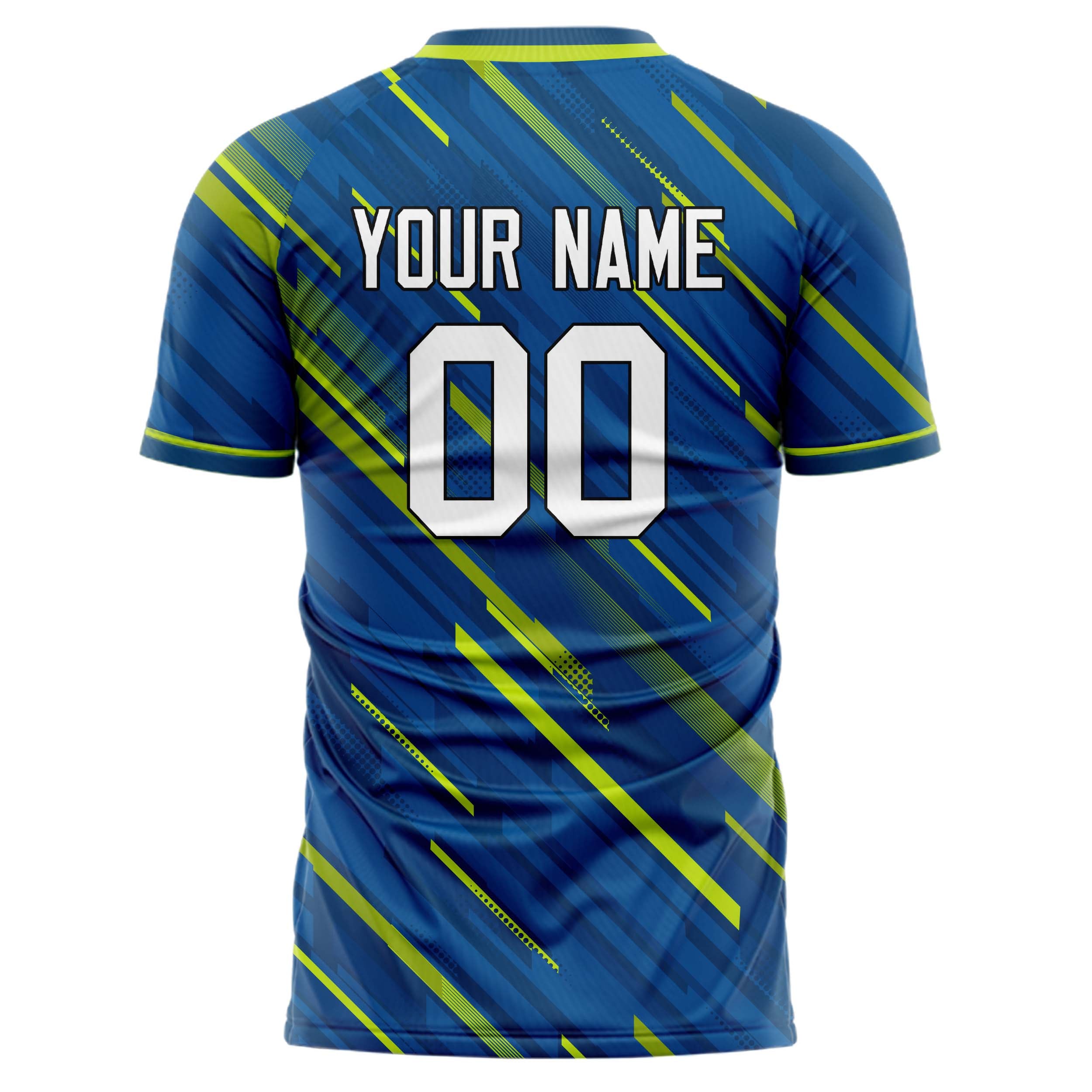 Custom Professional Blue Green Splash Soccer Jersey