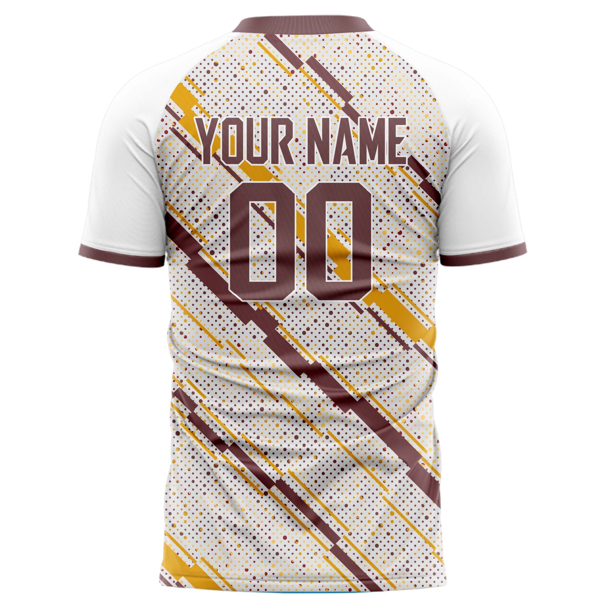 Custom Professional White Gold Dots Soccer Jersey
