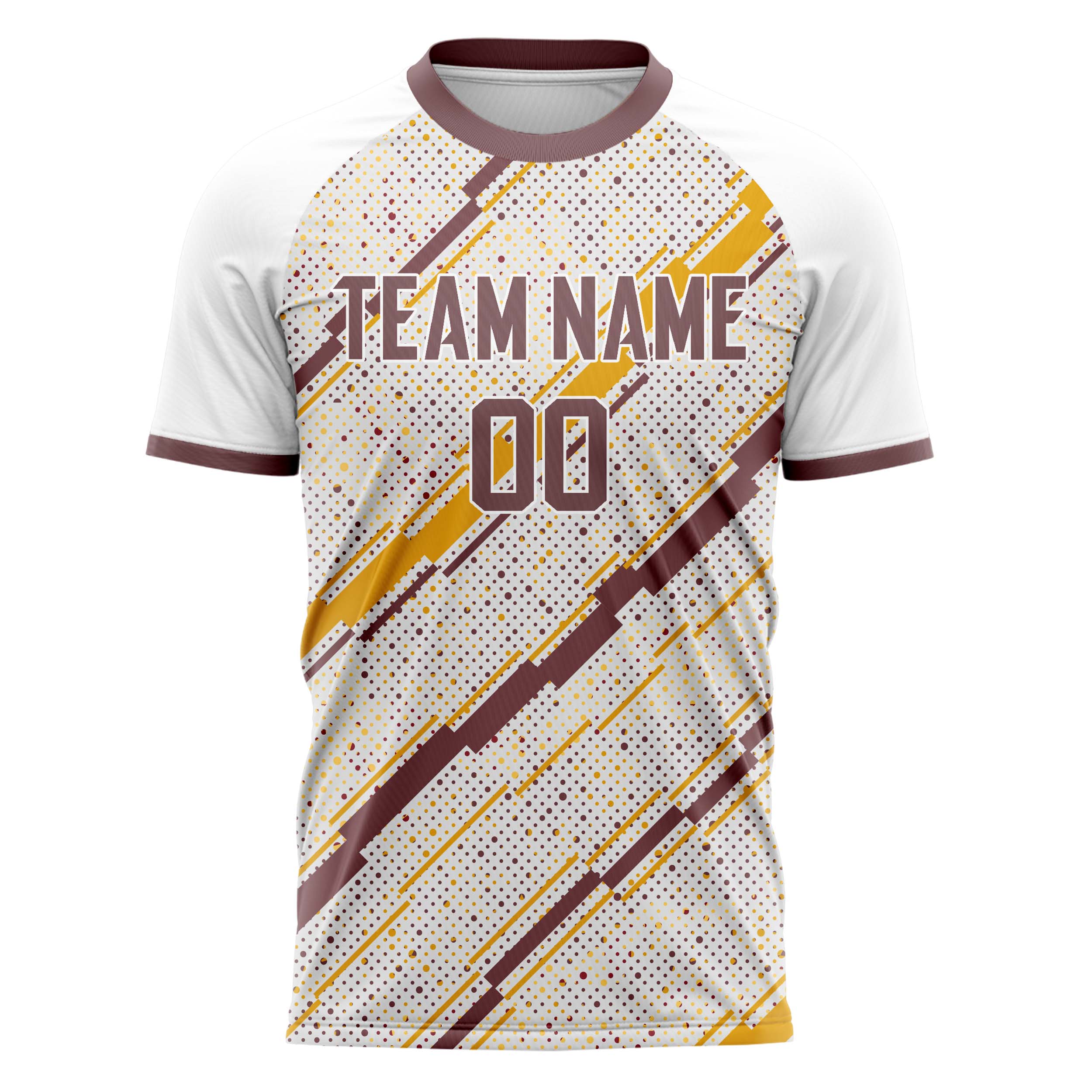 Custom Professional White Gold Dots Soccer Jersey