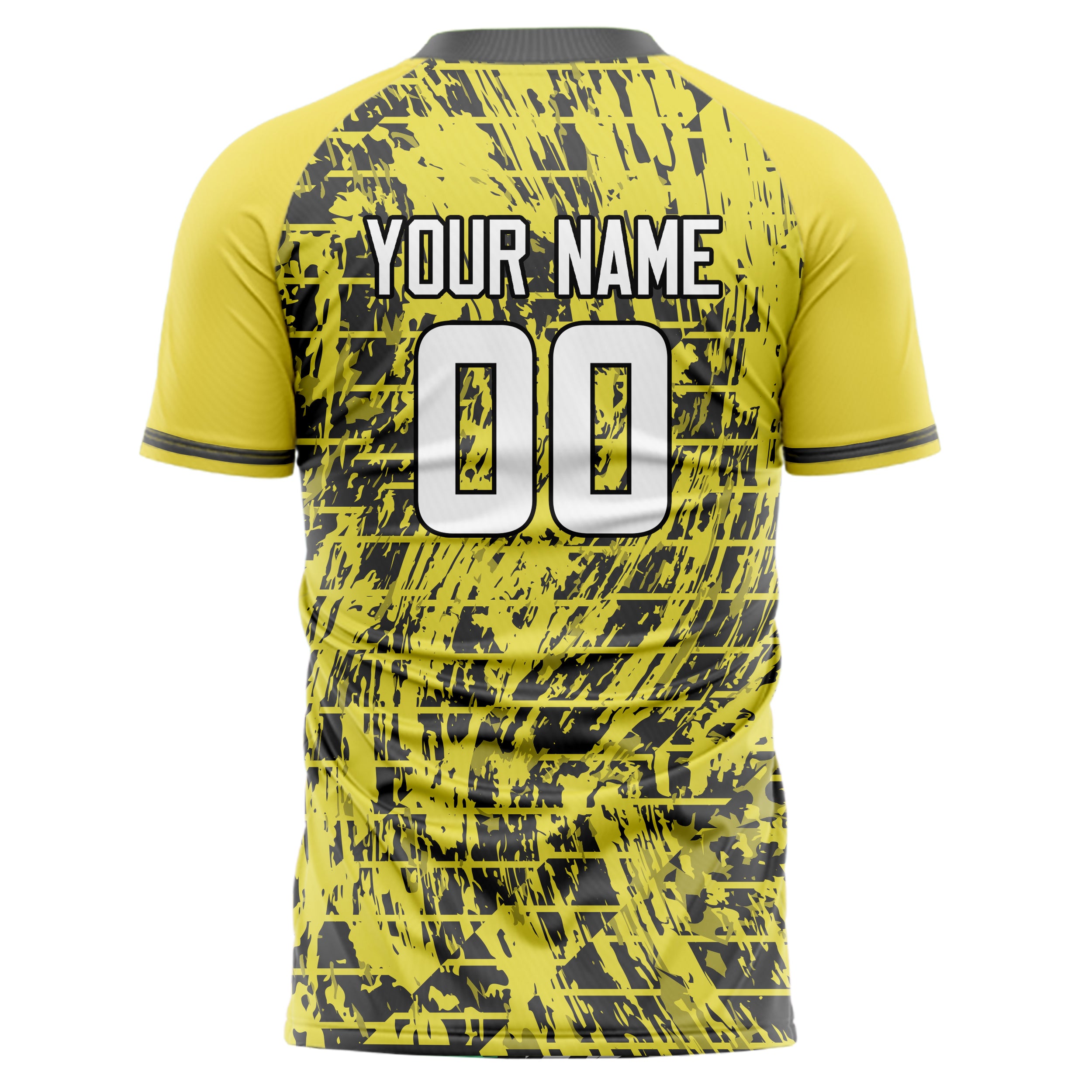 Custom Professional Yellow Grey Speckle Soccer Jersey