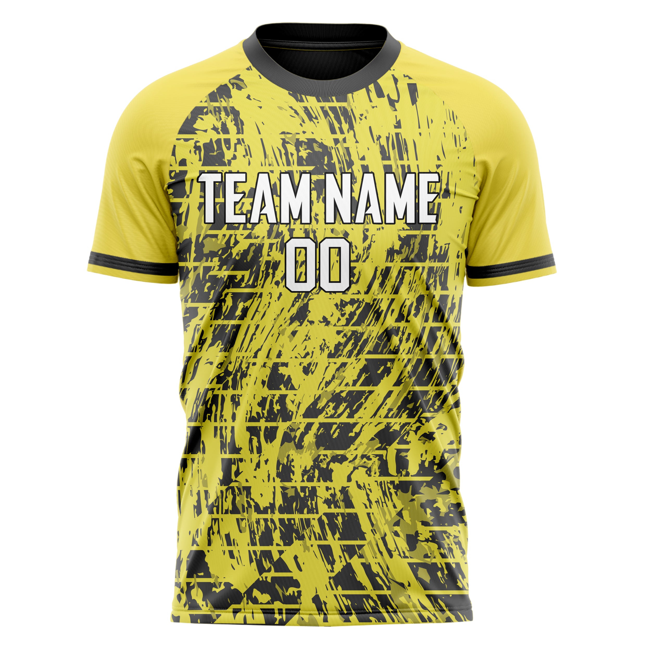Custom Professional Yellow Grey Speckle Soccer Jersey