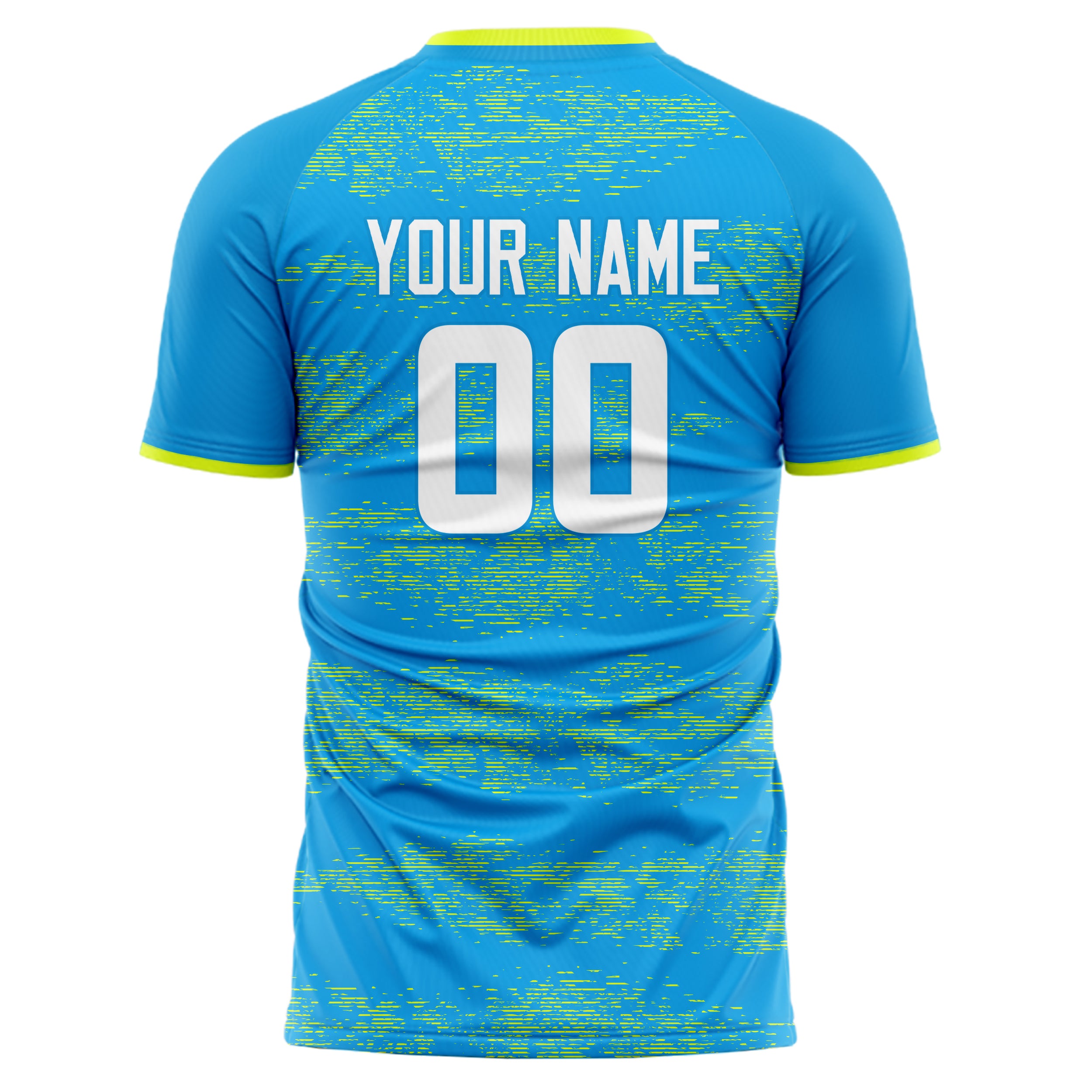 Custom Professional Blue Yellow Texture Soccer Jersey