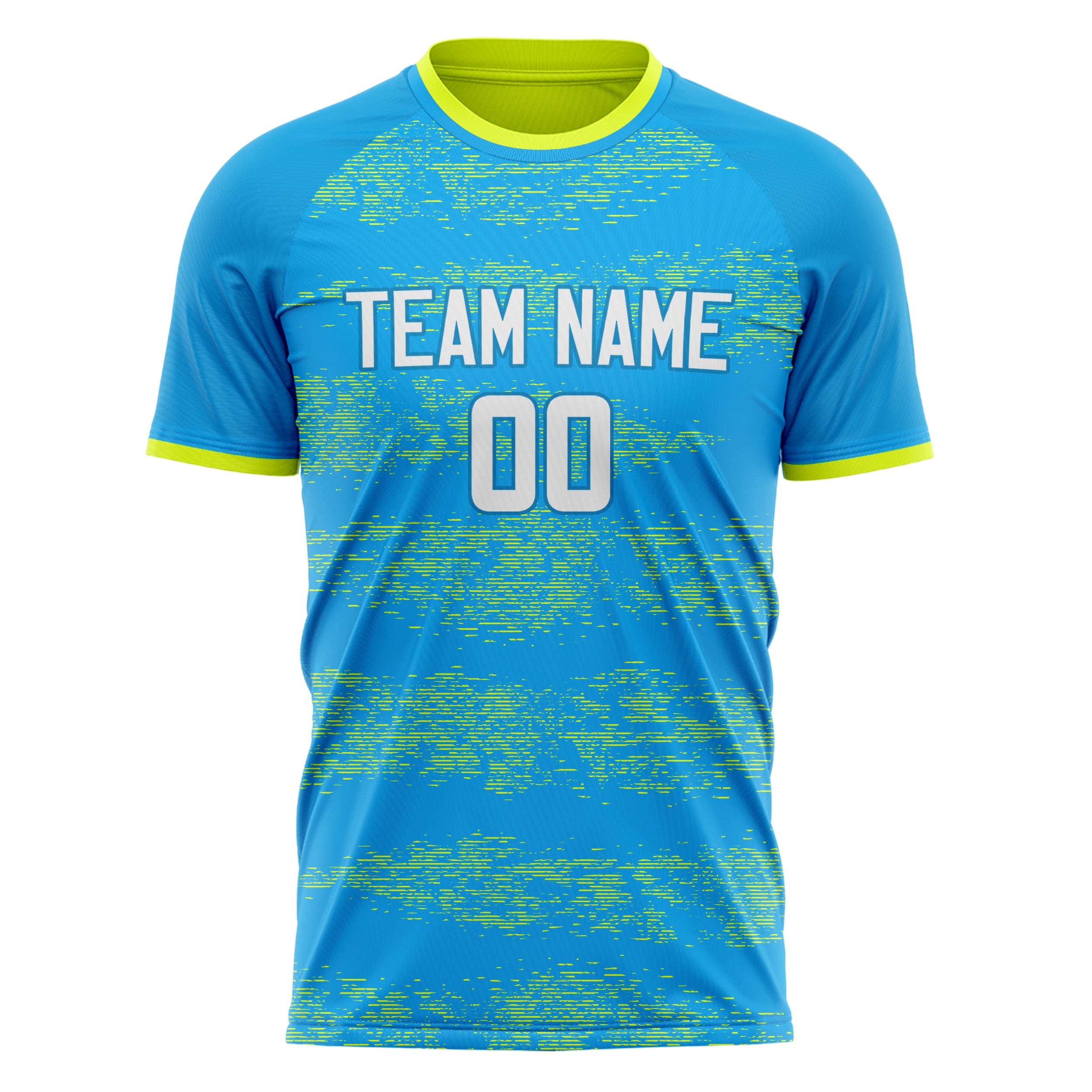 Custom Professional Blue Yellow Texture Soccer Jersey