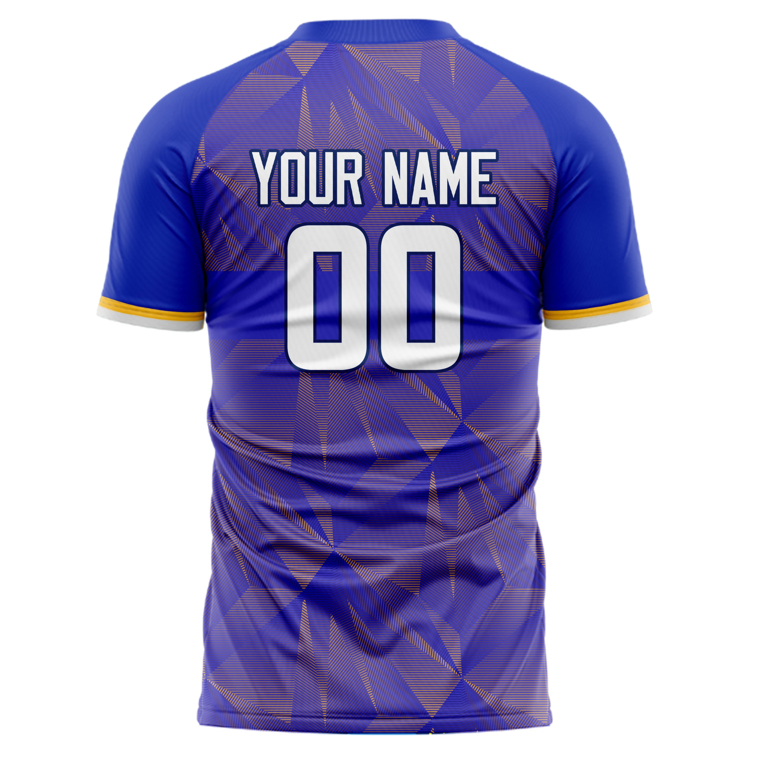 Custom Professional Blue Gold Arrow Soccer Jersey