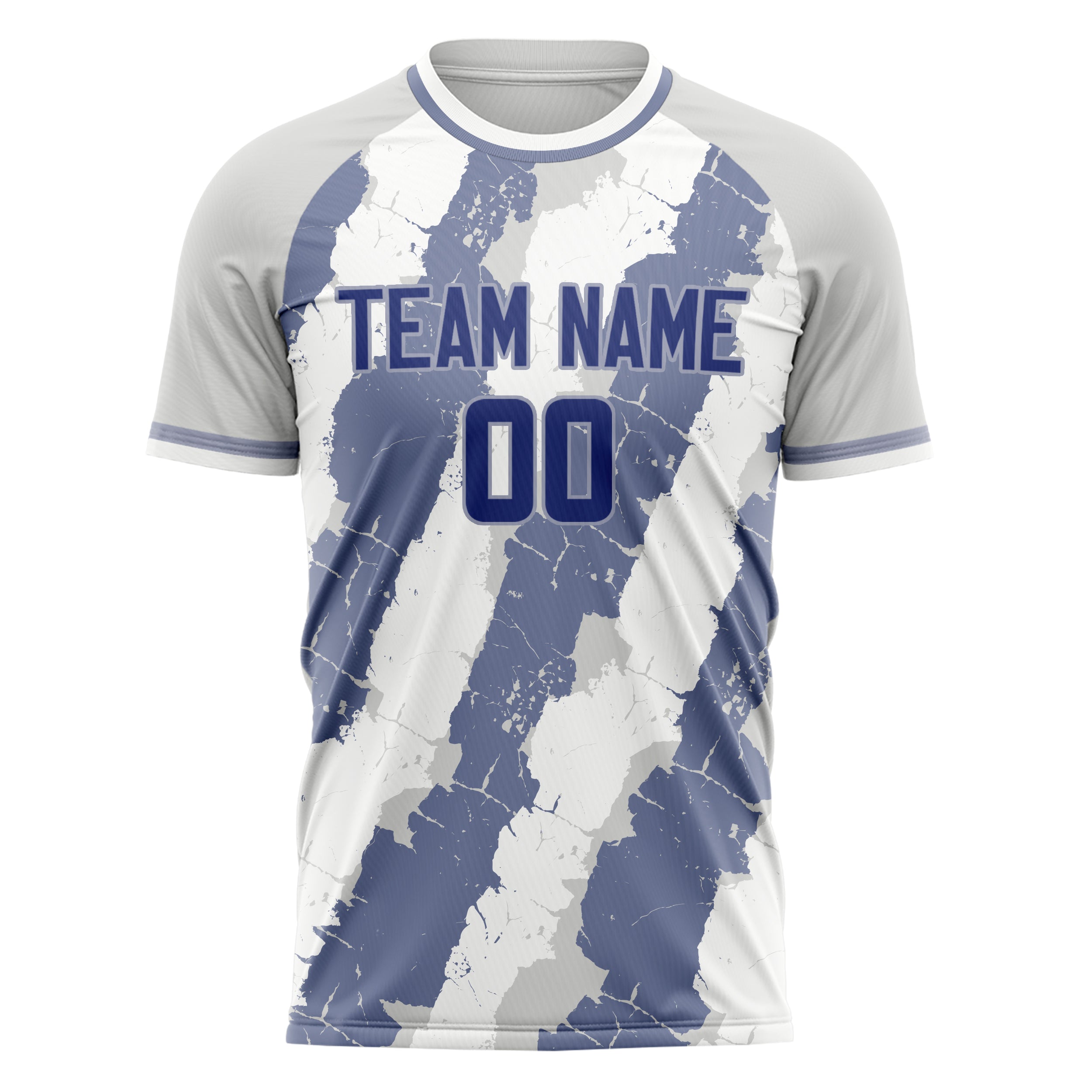 Custom Professional White Grey Blue Marble Soccer Jersey