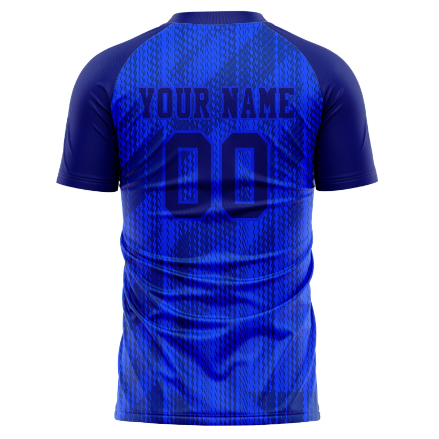 Custom Professional Blue Navy Blue Check Soccer Jersey