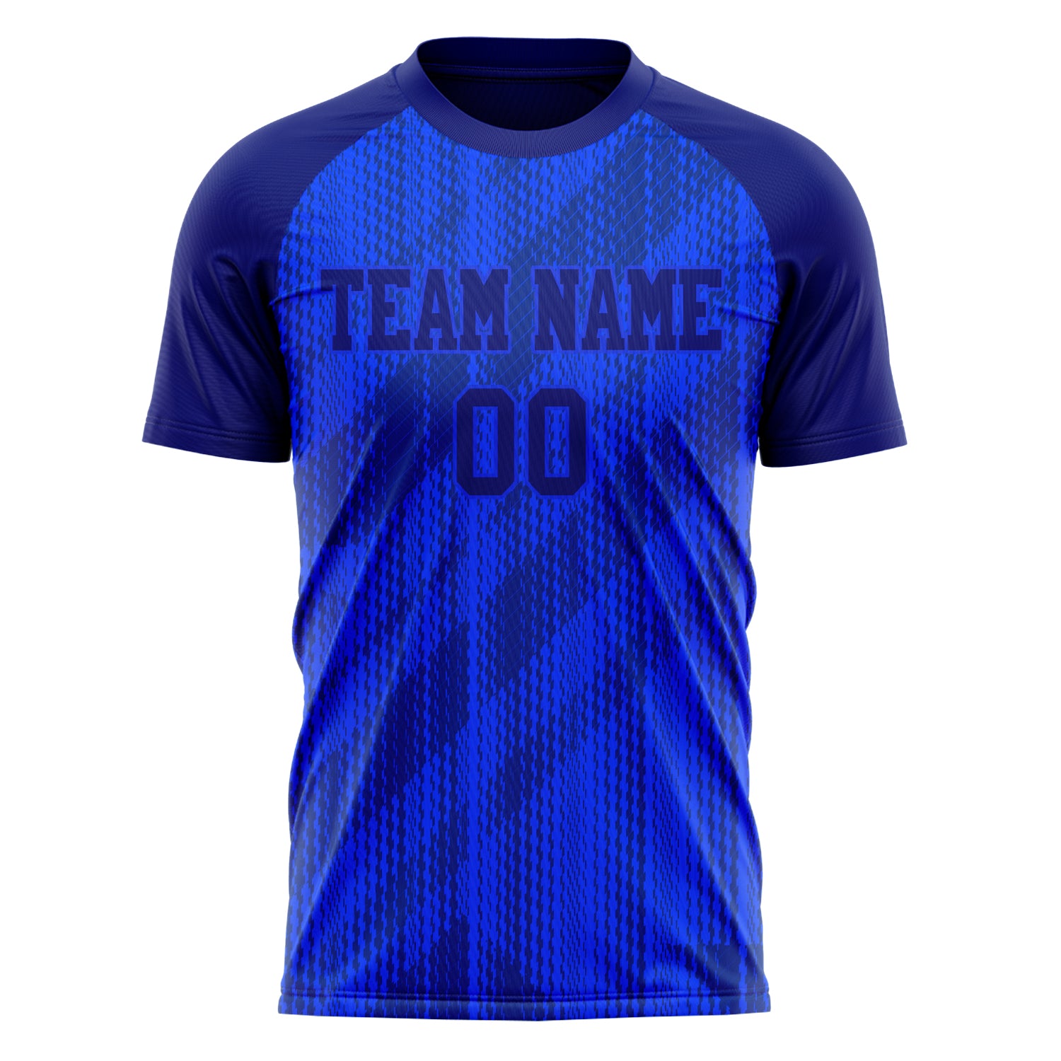 Custom Professional Blue Navy Blue Check Soccer Jersey