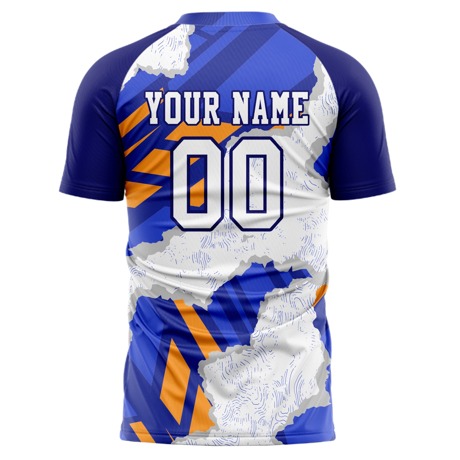 Custom Professional White Blue Swirl Soccer Jersey