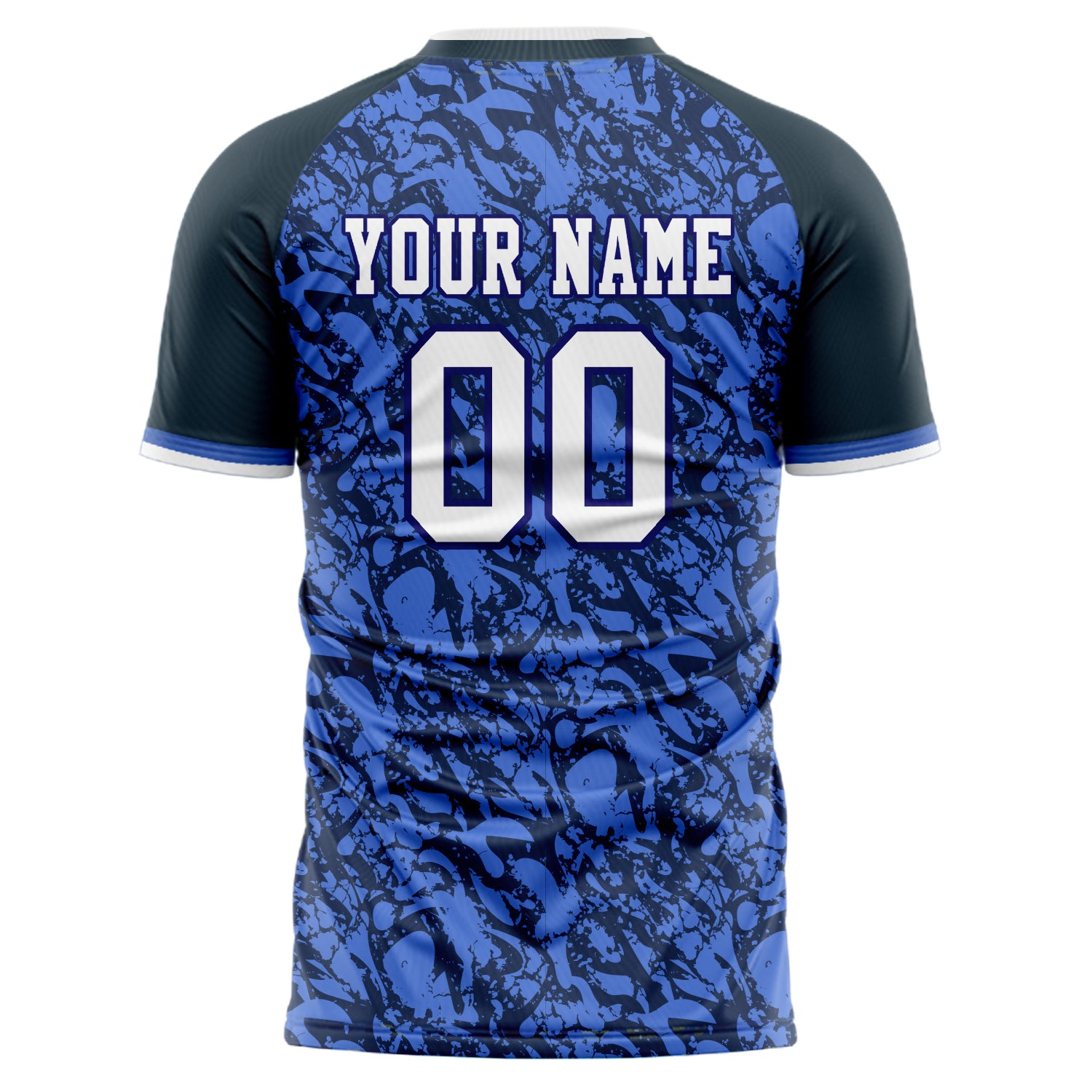 Custom Professional Blue Black Marble Soccer Jersey
