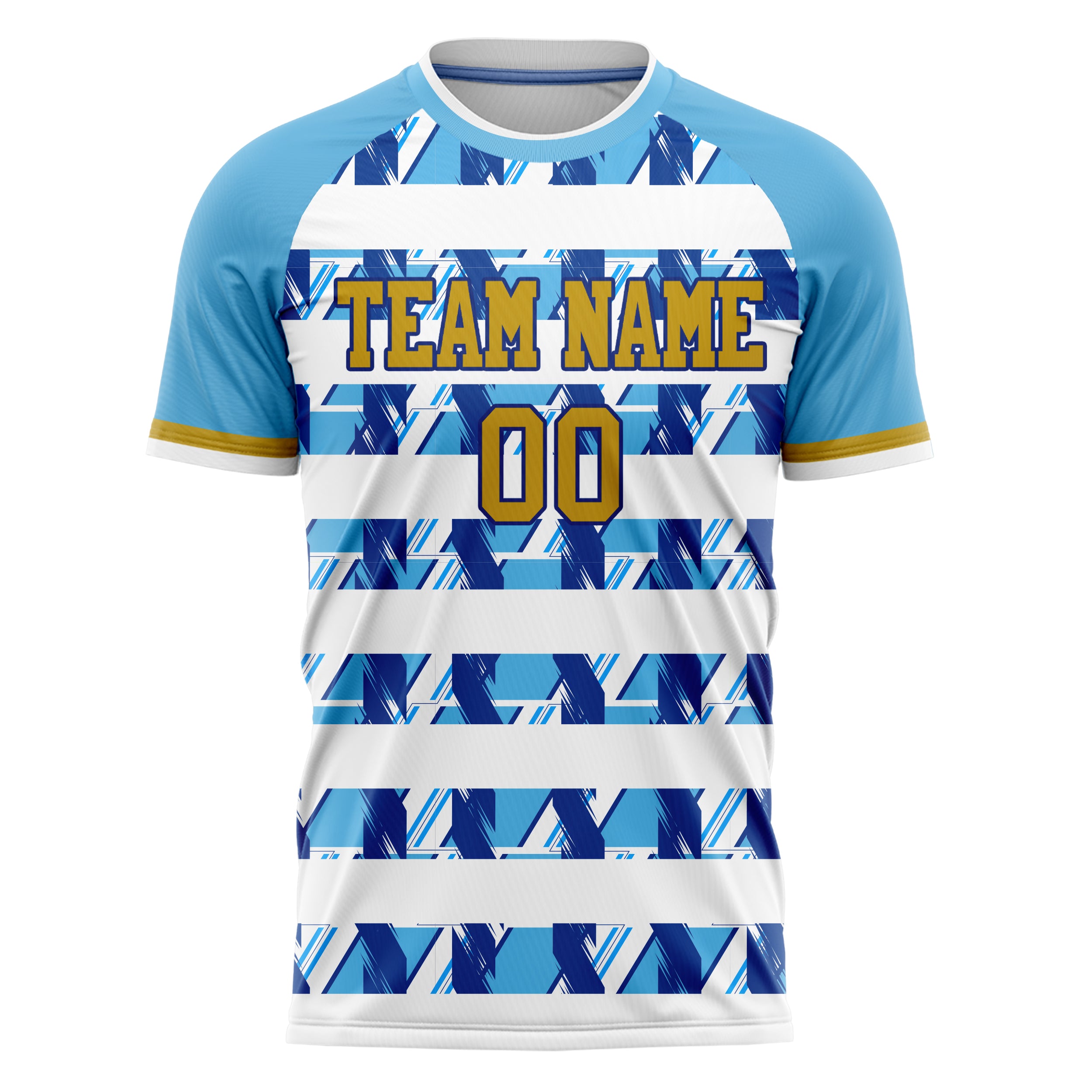 Custom Professional Light Blue White Splash Soccer Jersey