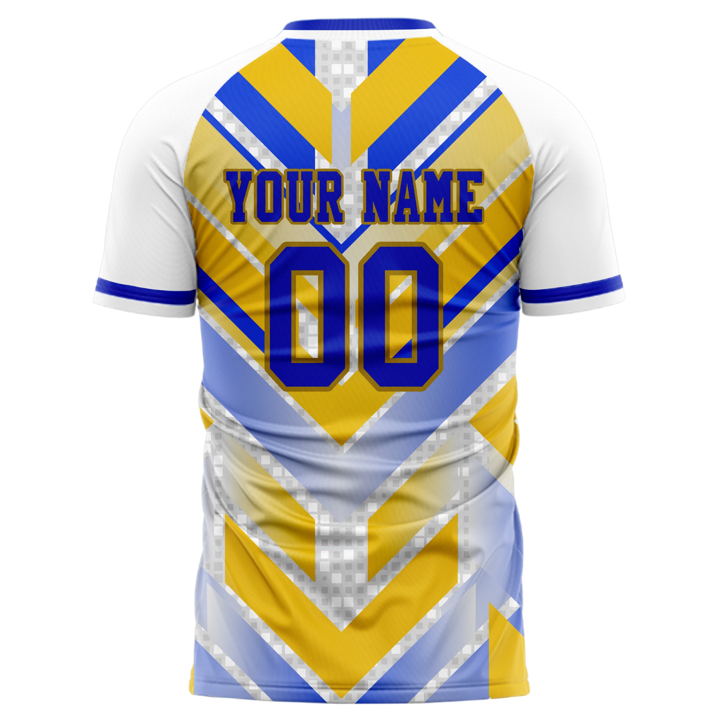 Custom Professional Blue Yellow Lines Soccer Jersey