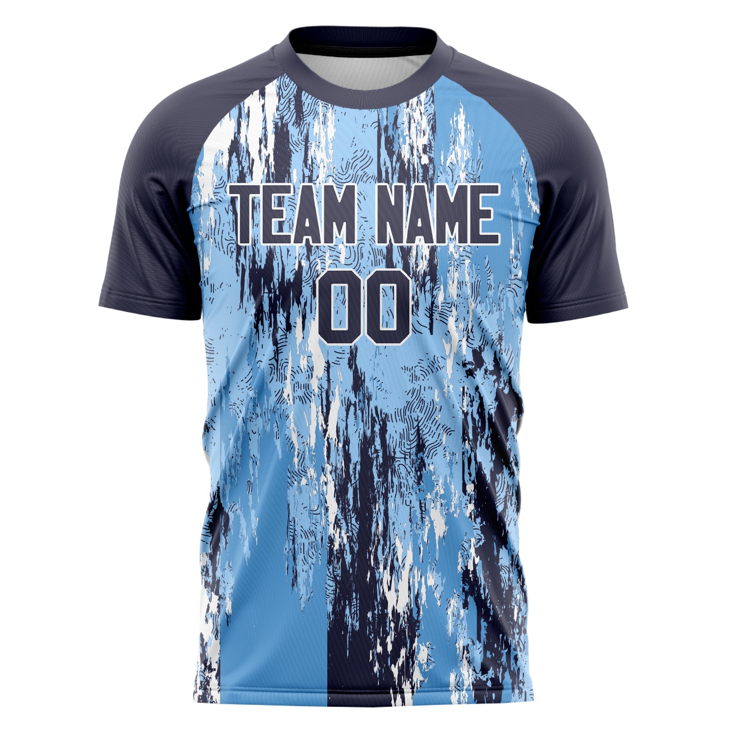 Custom Professional Light Blue Navy Blue Marble Soccer Jersey