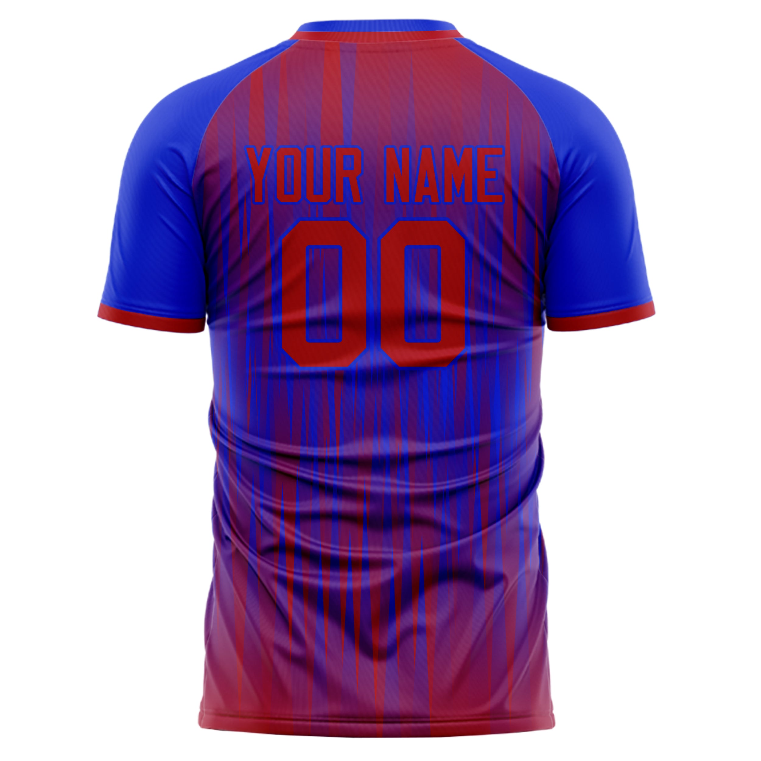 Custom Professional Blue Red Lines Soccer Jersey