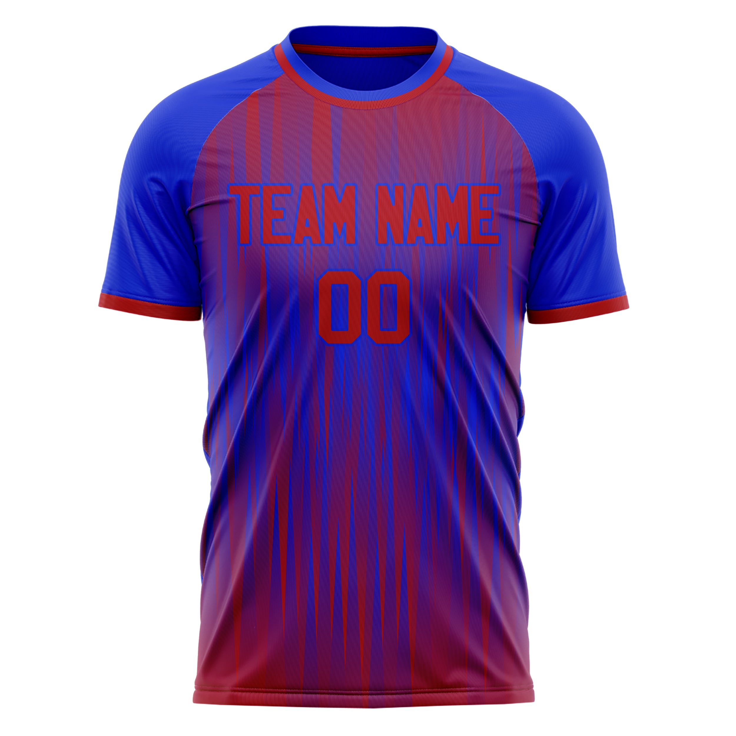 Custom Professional Blue Red Lines Soccer Jersey